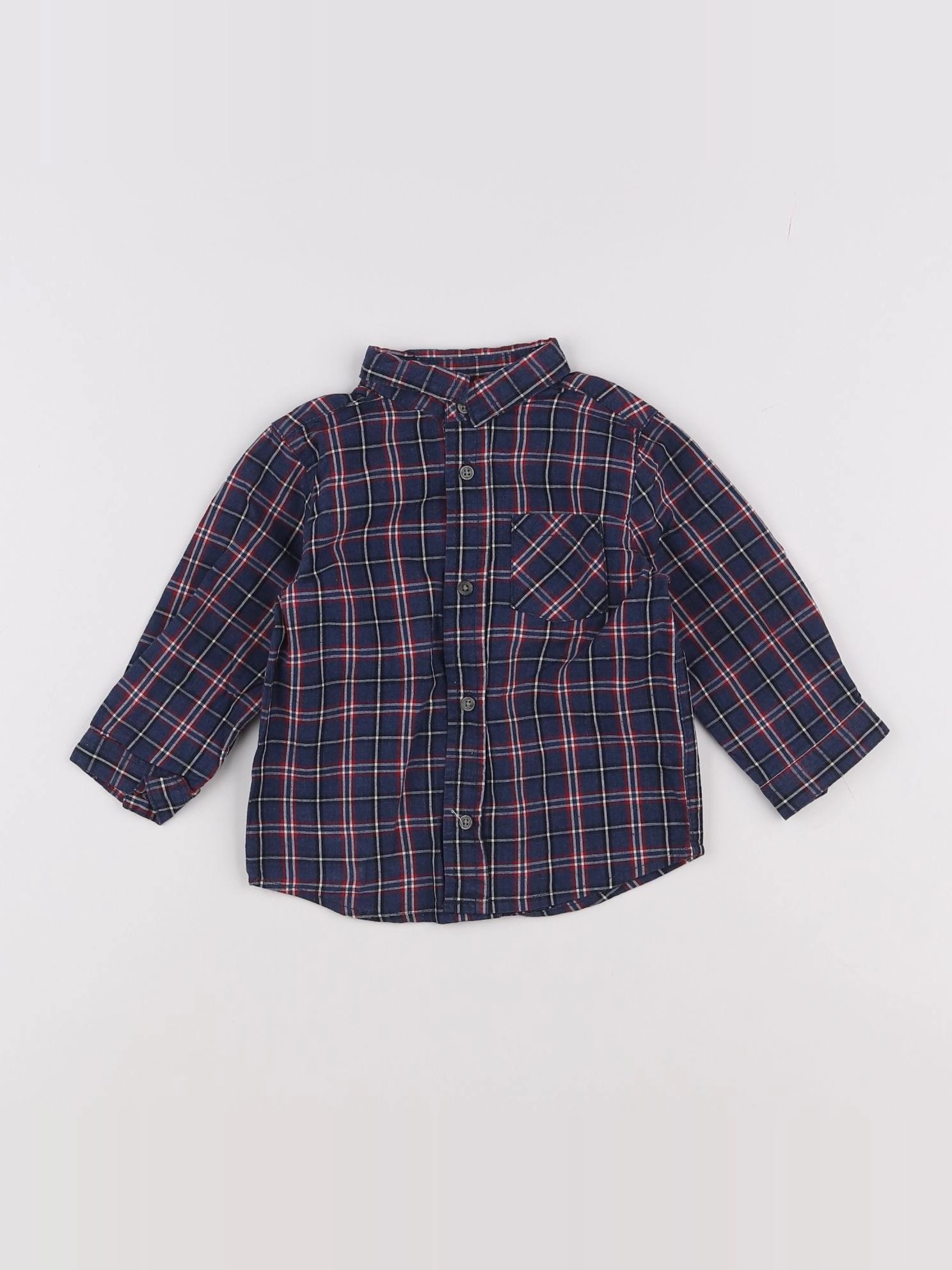 Boutchou - chemise bleu - 12 mois