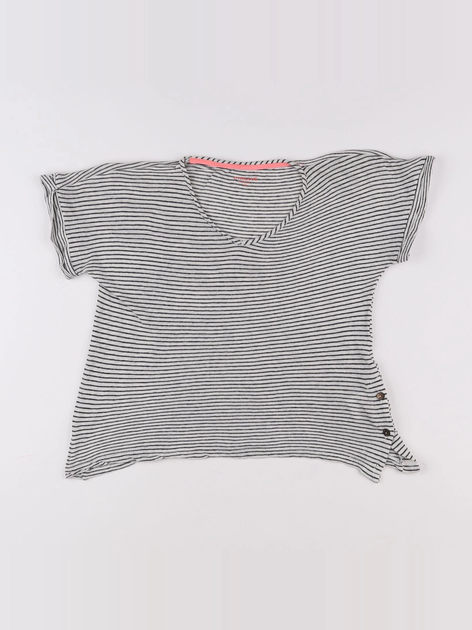 Cyrillus - tee-shirt blanc, bleu - 10 ans