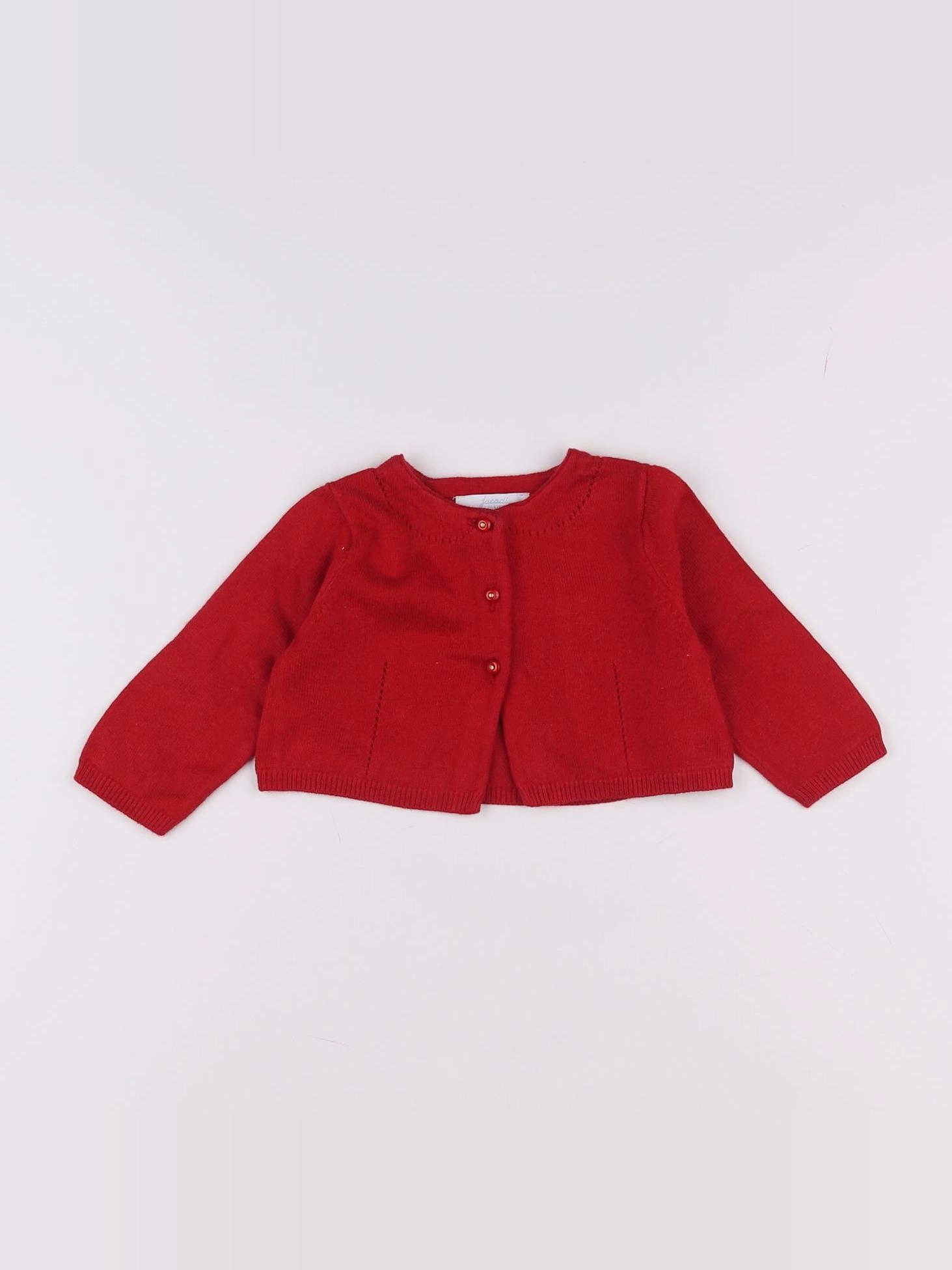 Jacadi - gilet rouge - 6 mois