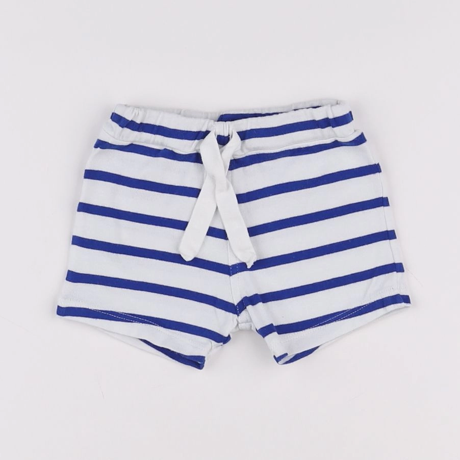 Petit Bateau - short blanc, bleu - 6 mois