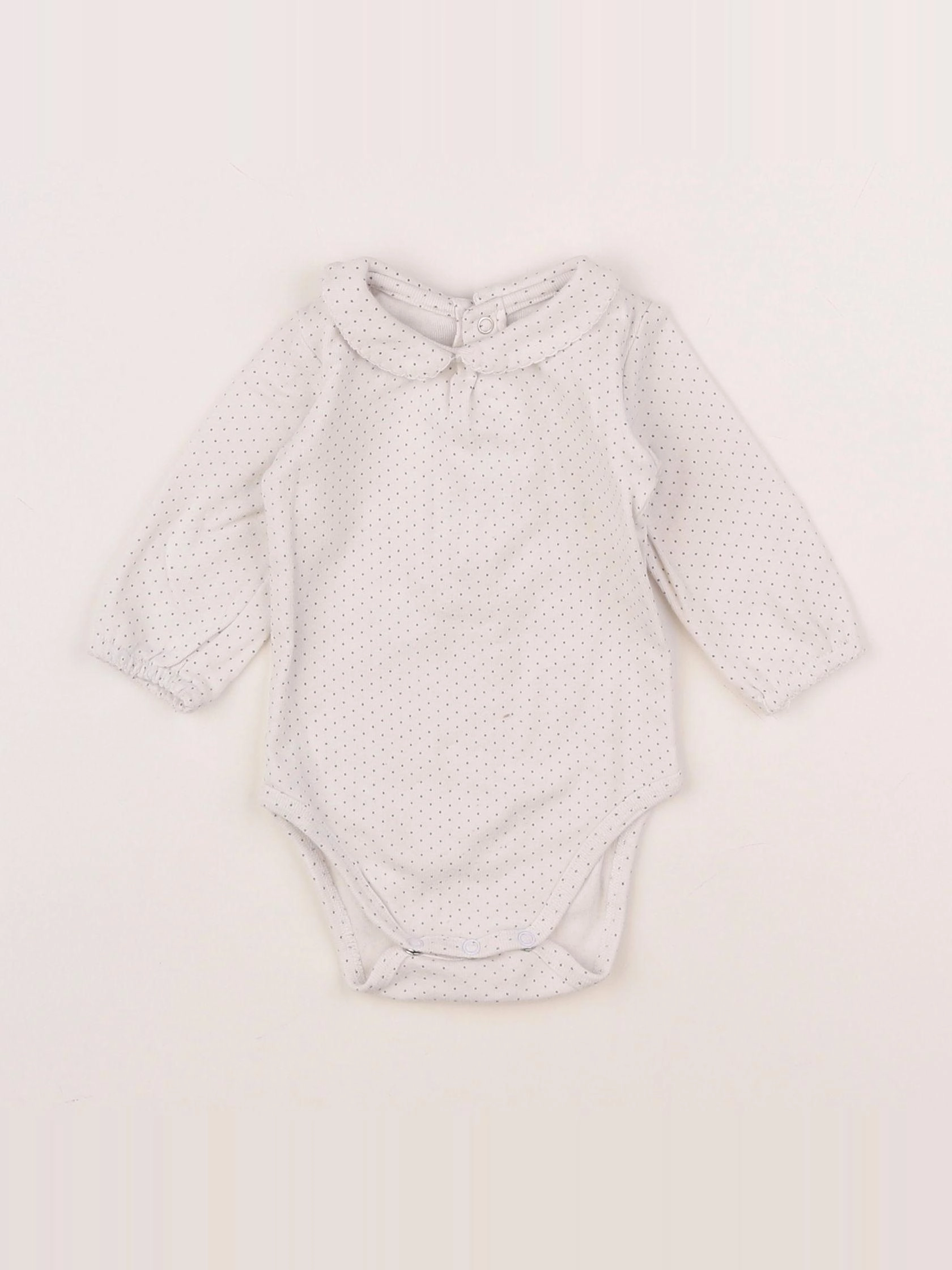 Boutchou - body à col blanc, noir - 3 mois