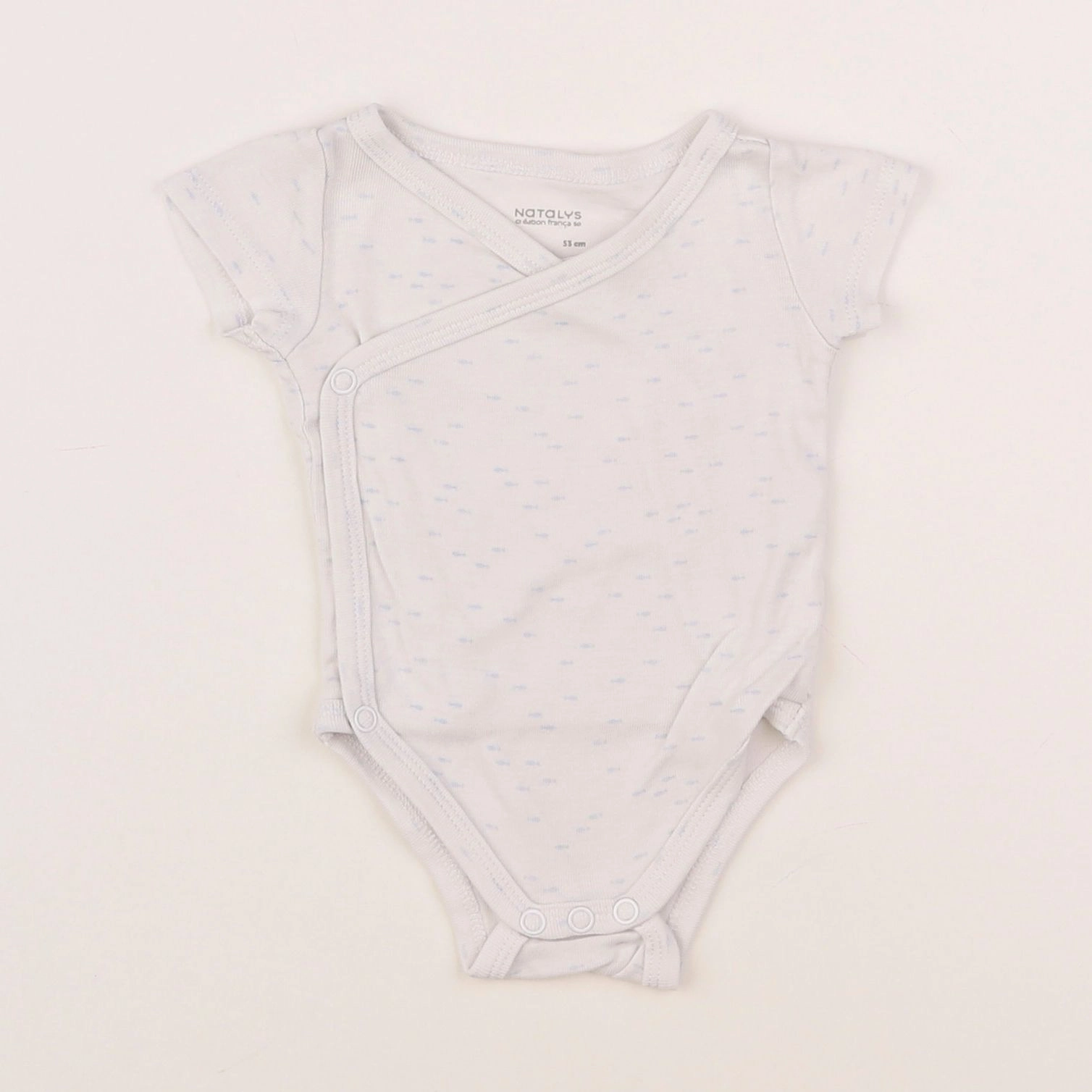 Natalys - body blanc, bleu - 1 mois