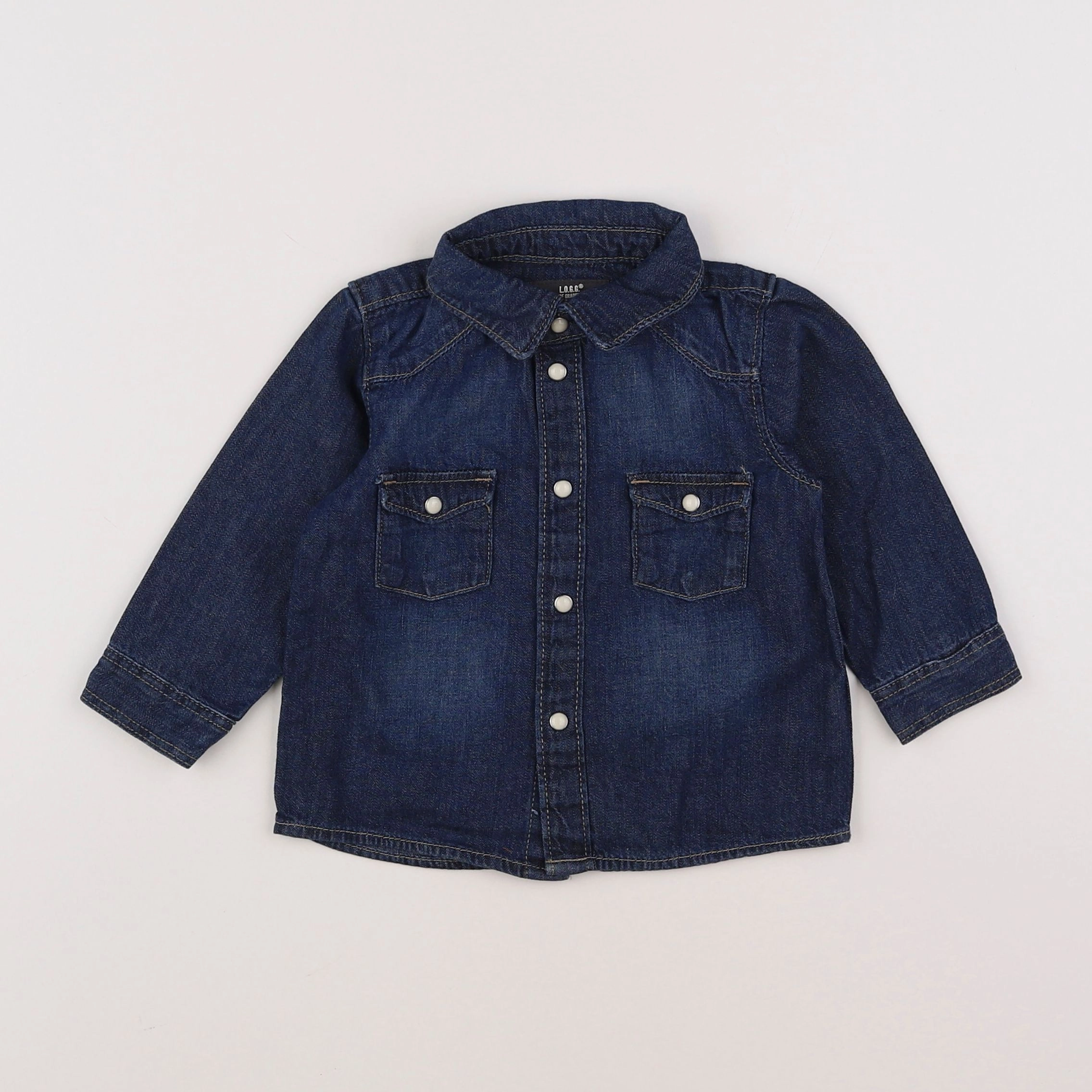 H&M - chemise bleu - 6/9 mois