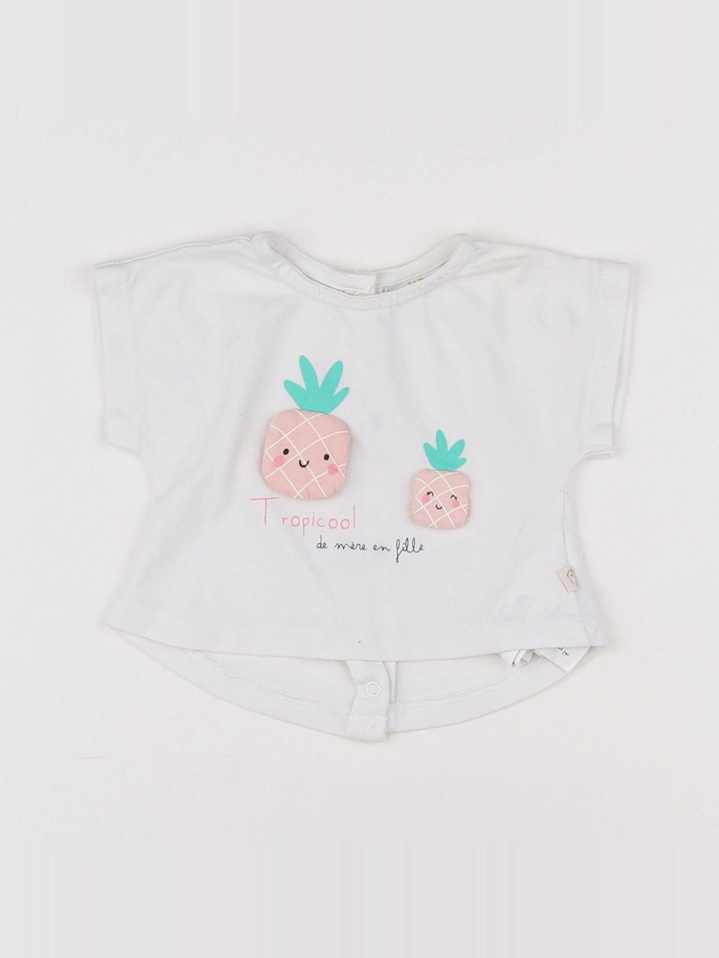 Tape à l'oeil - tee-shirt blanc - 1 mois