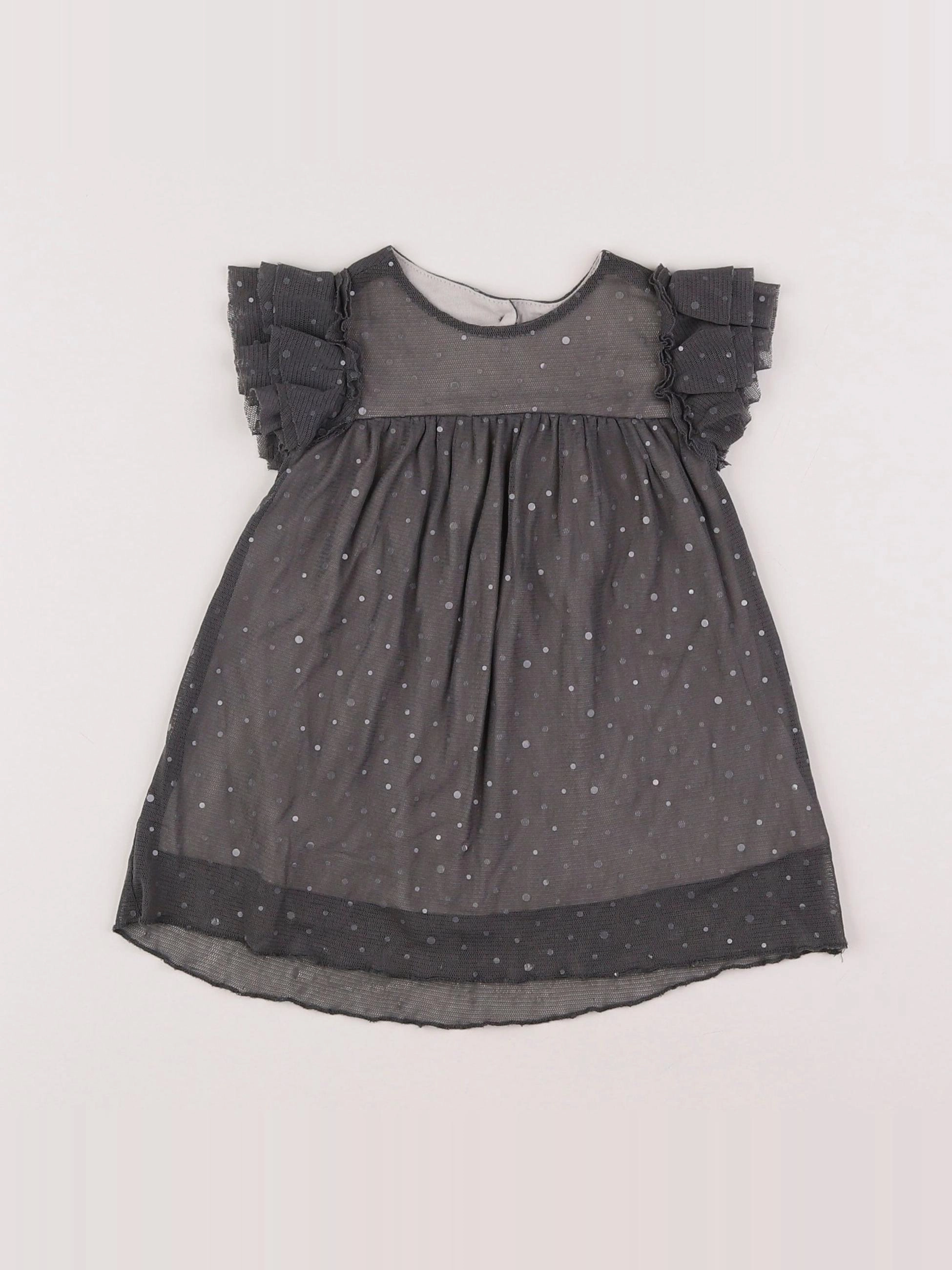 Zara - robe gris - 6/9 mois