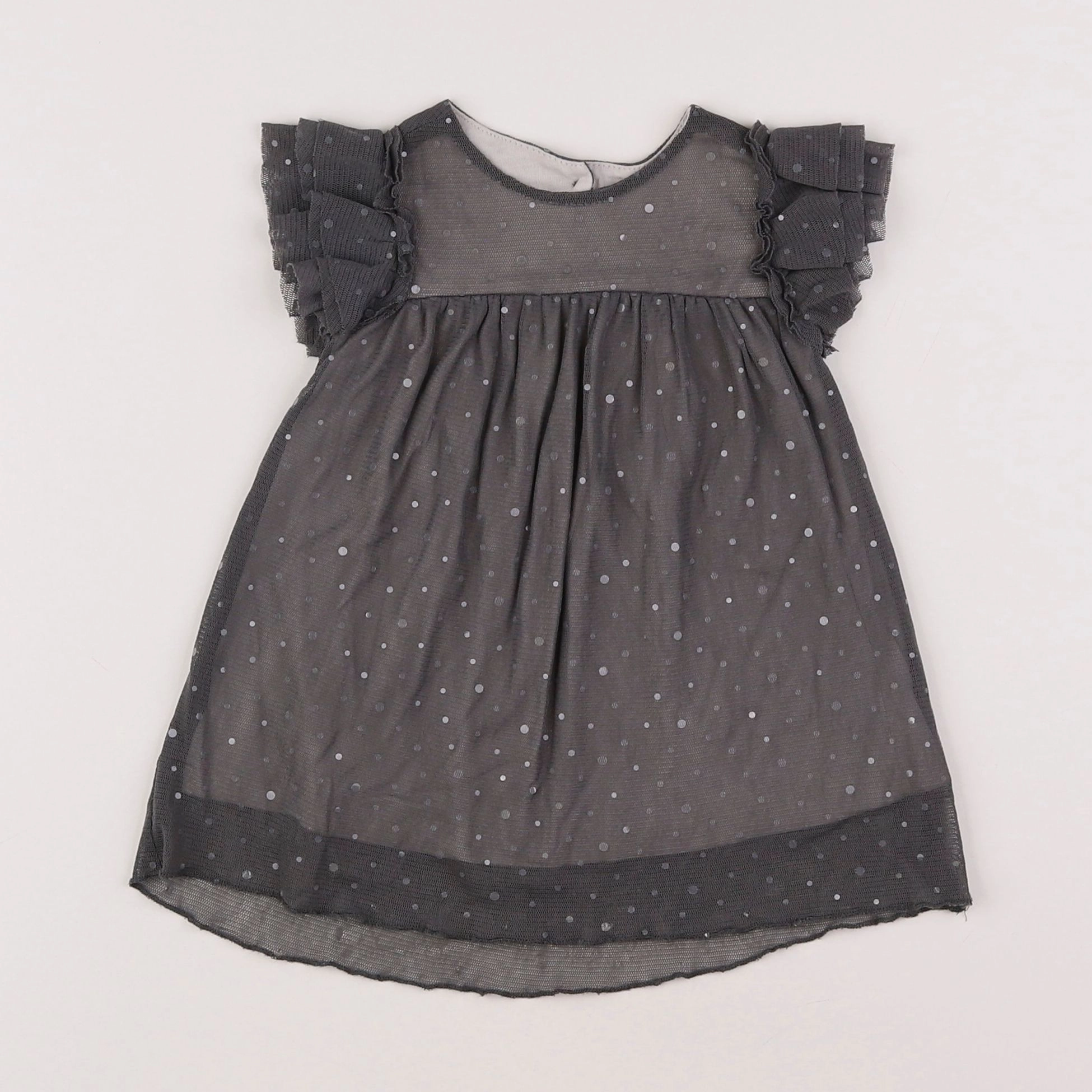 Zara - robe gris - 6/9 mois