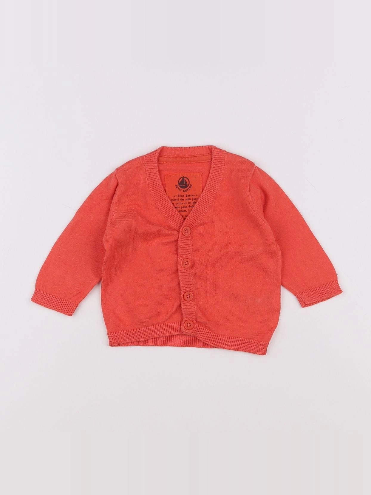 Petit Bateau - gilet rouge - 3 mois