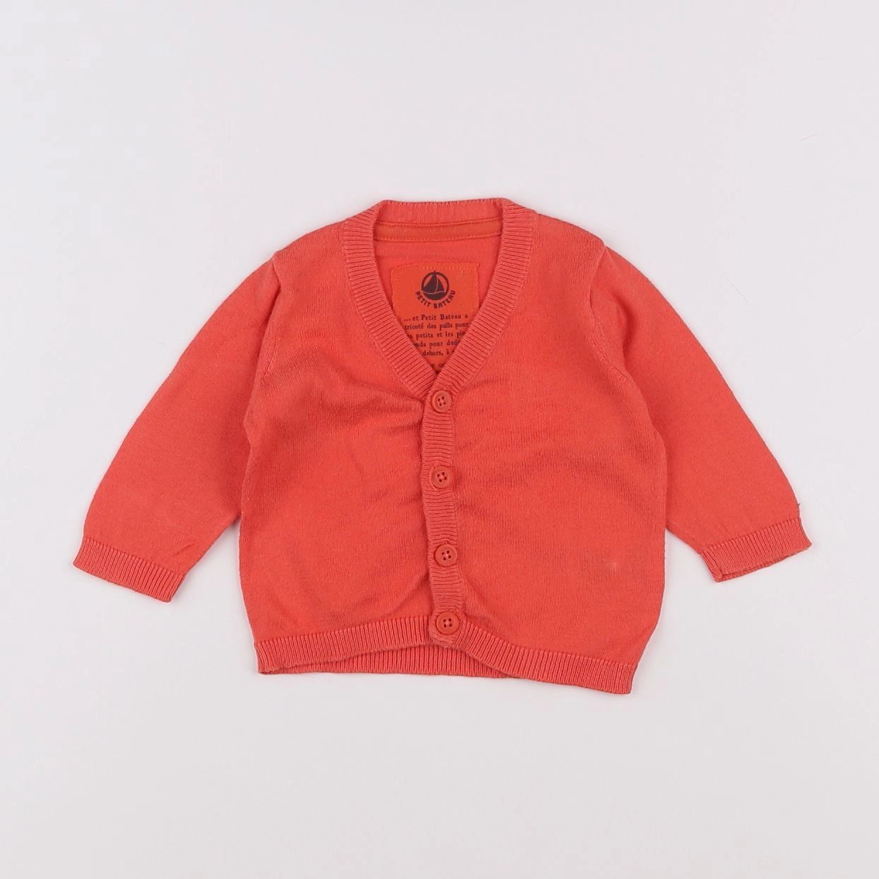 Petit Bateau - gilet rouge - 3 mois