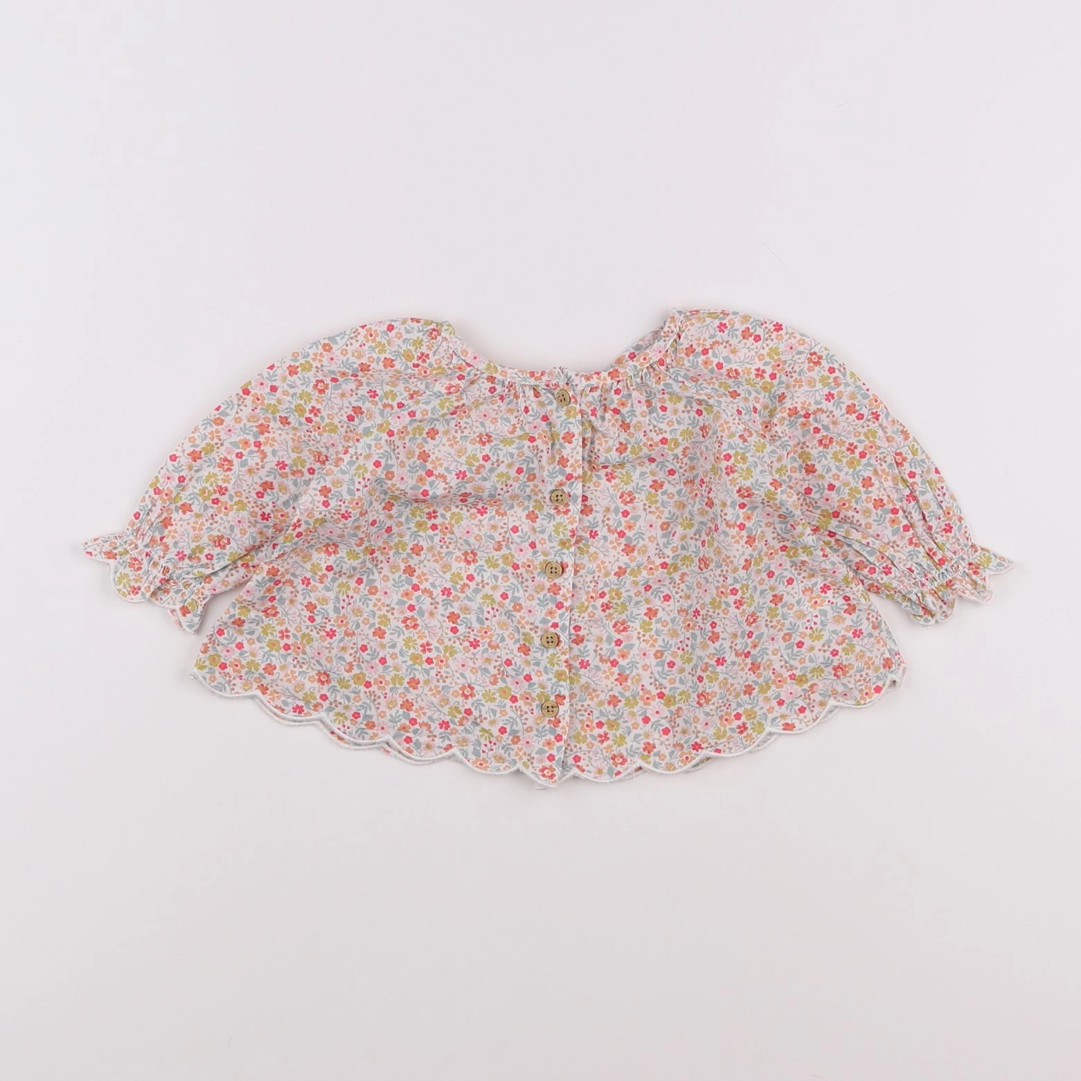 Vertbaudet - chemise blanc, rouge, orange, multicolore - 6 mois