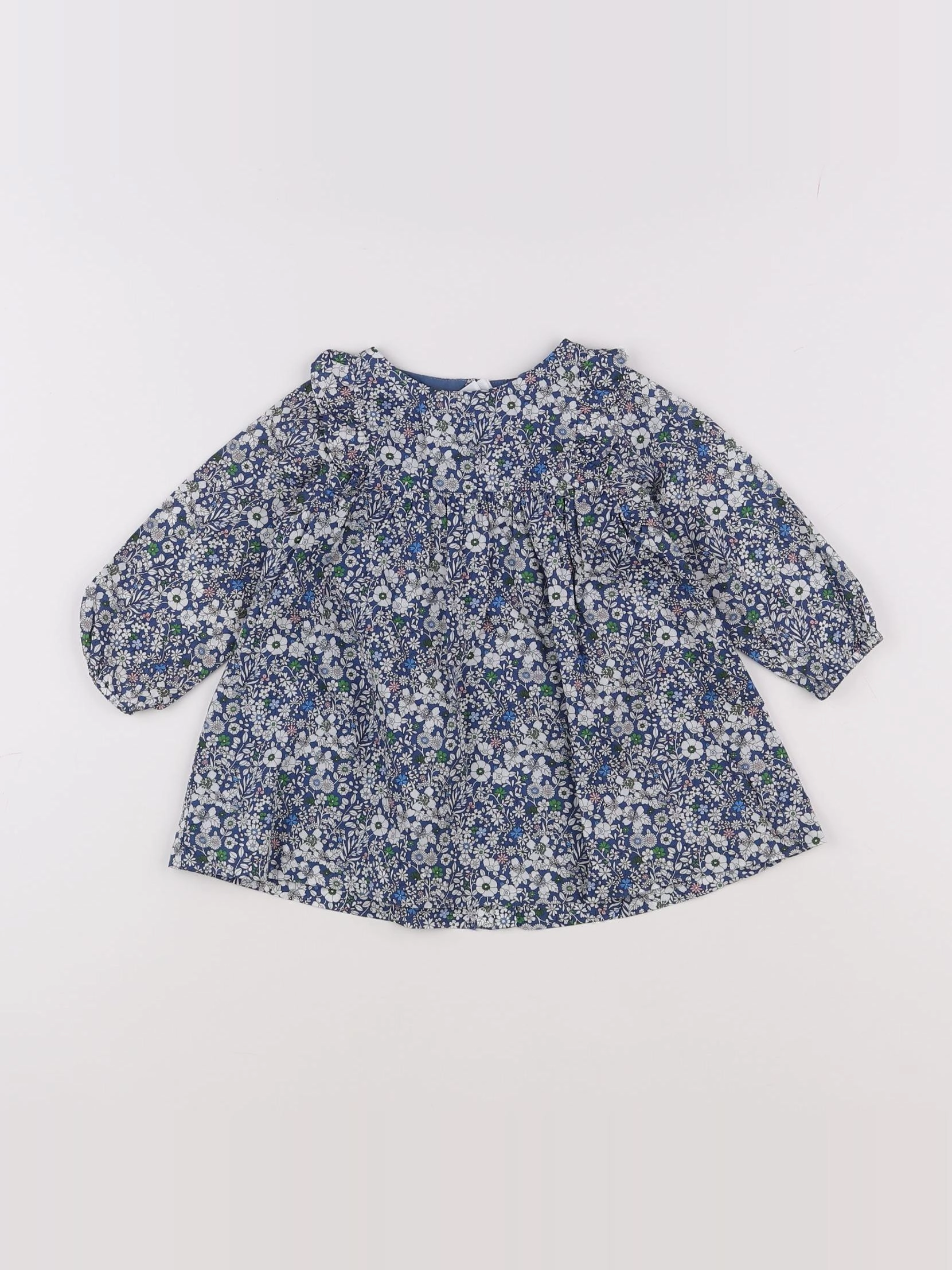 Jacadi - robe liberty bleu - 12 mois