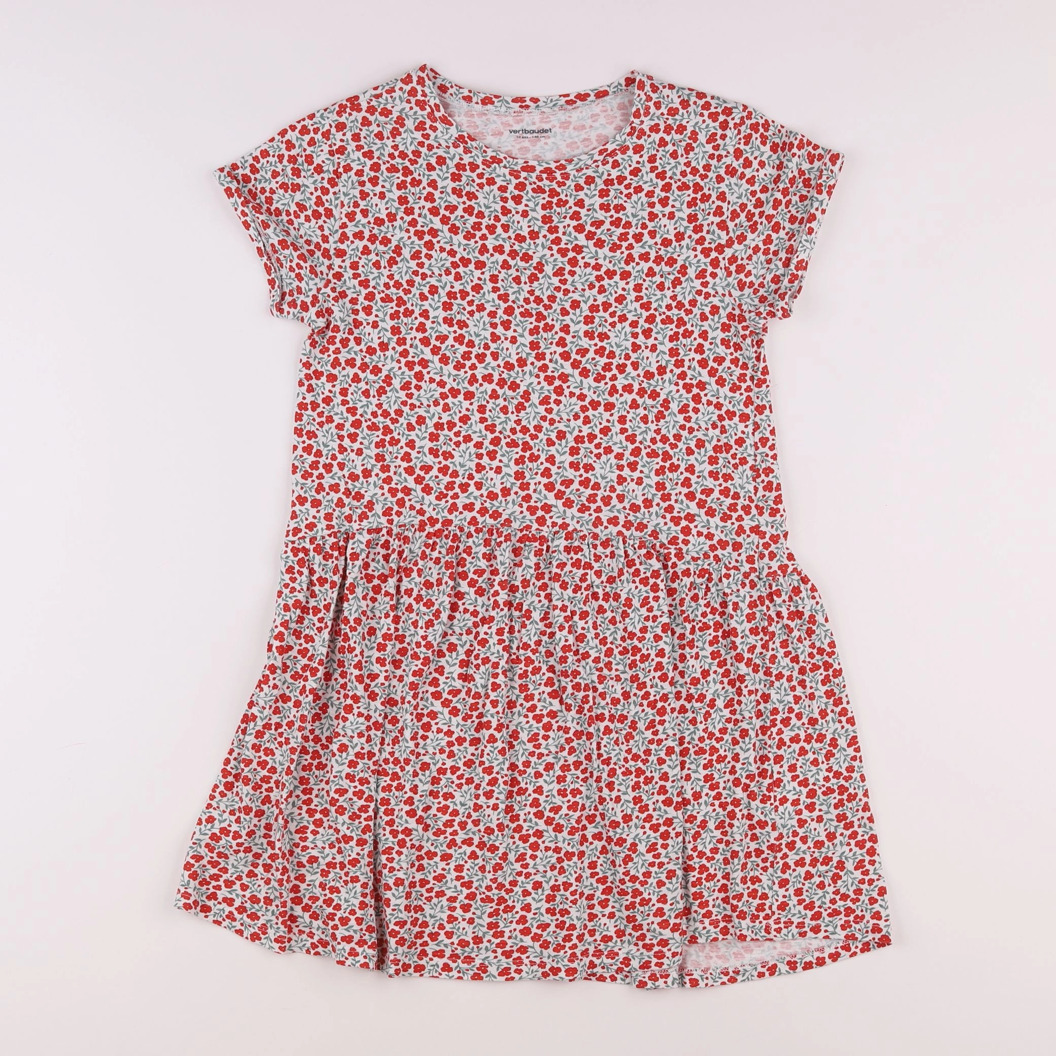 Vertbaudet - robe rouge - 10 ans