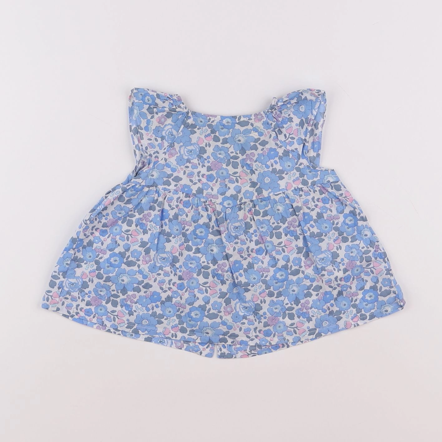 Bonton - blouse bleu - 12 mois