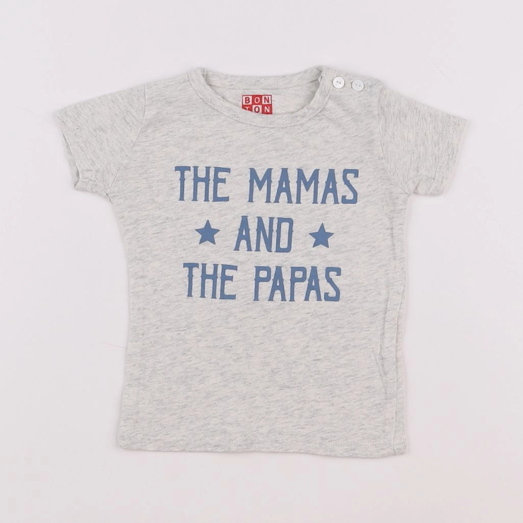 Bonton - tee-shirt gris - 12 mois