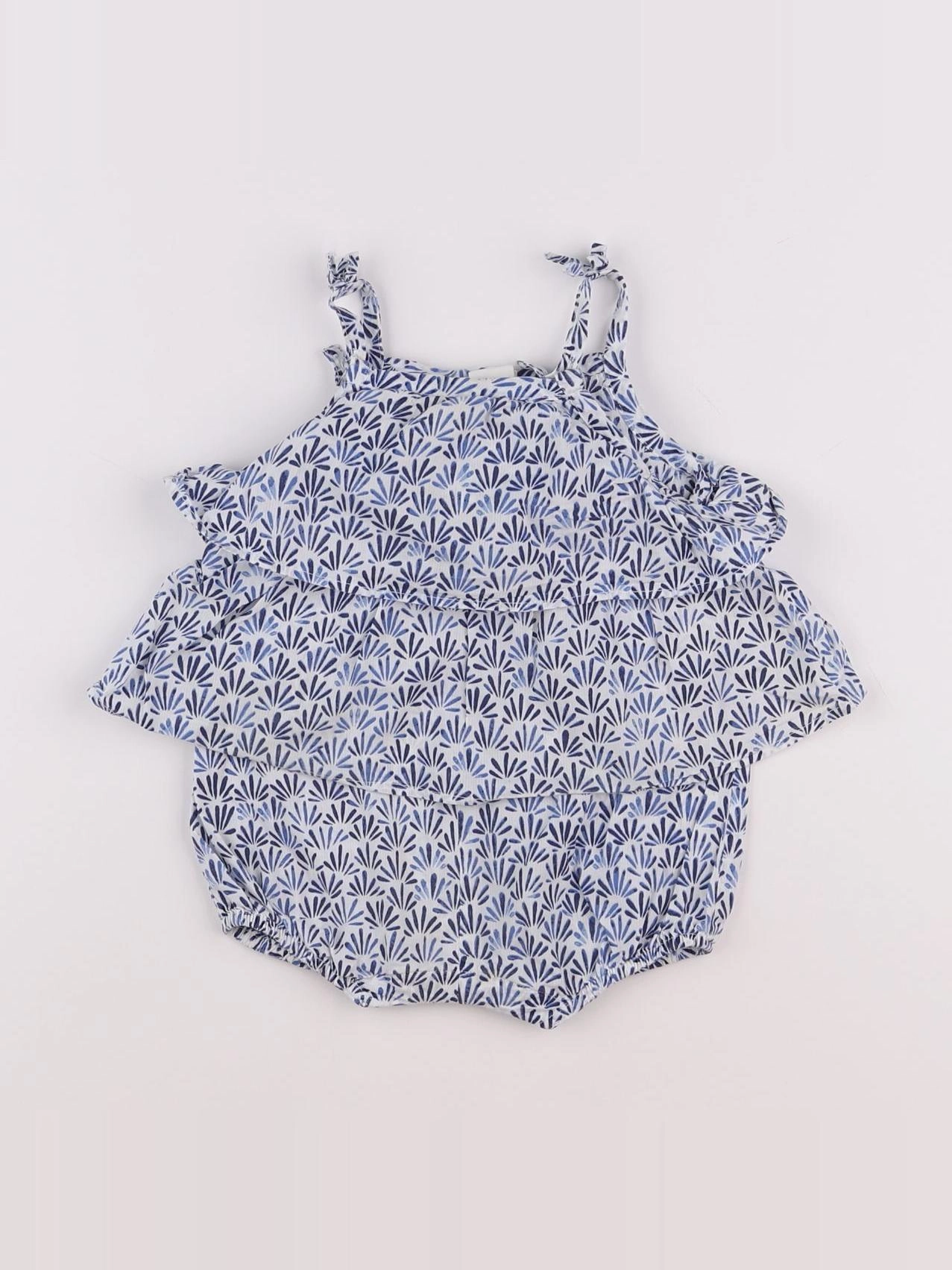 H&M - combinaison bleu, blanc - 3 mois