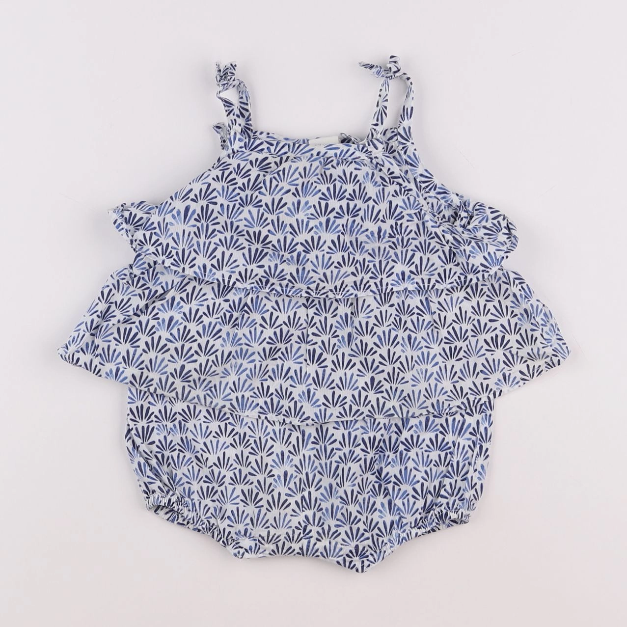 H&M - combinaison bleu, blanc - 3 mois