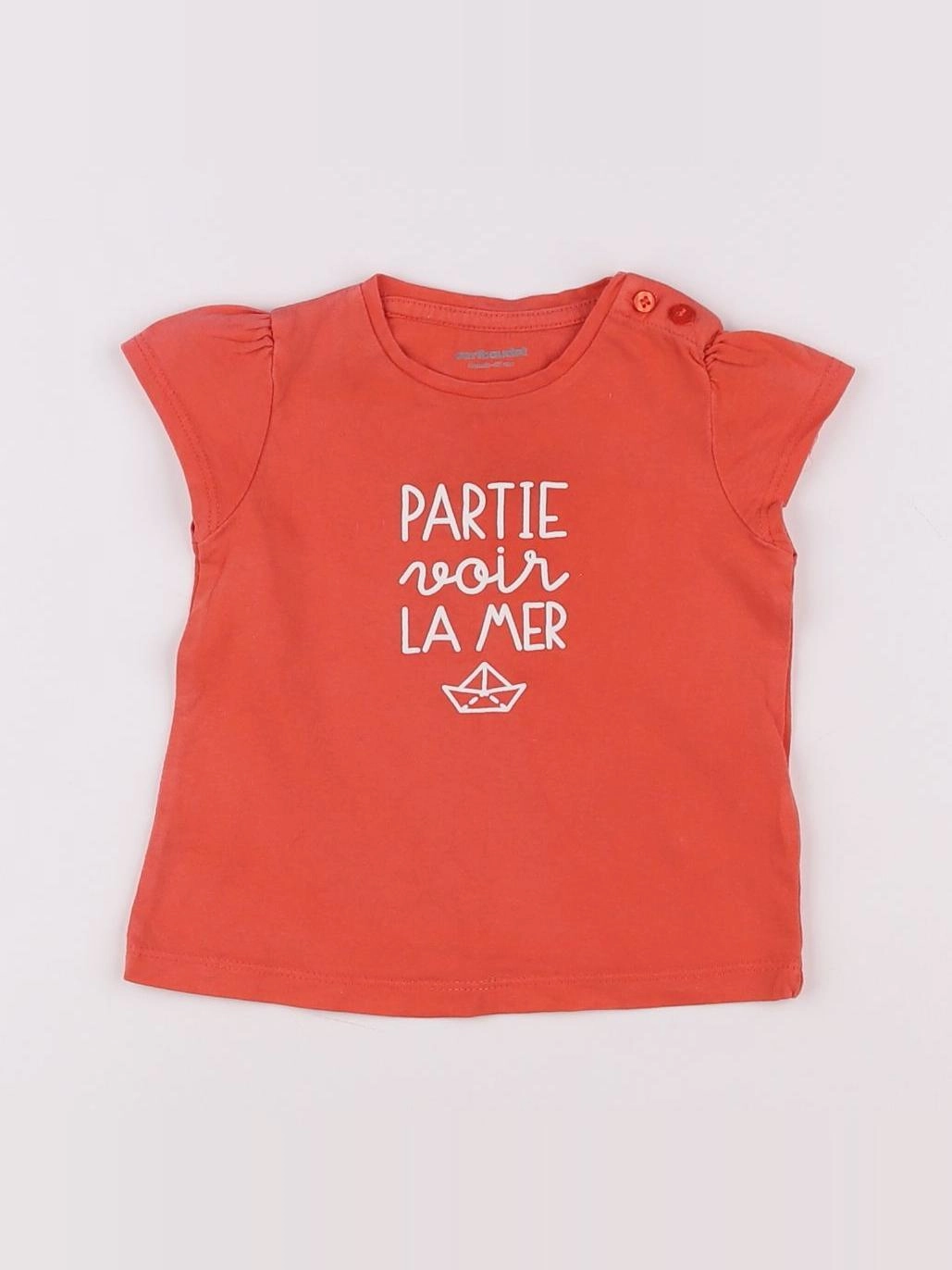 Vertbaudet - tee-shirt orange - 6 mois