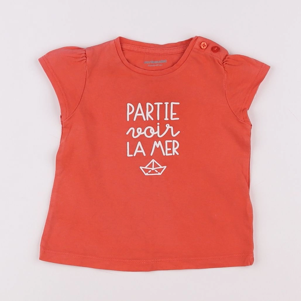 Vertbaudet - tee-shirt orange - 6 mois