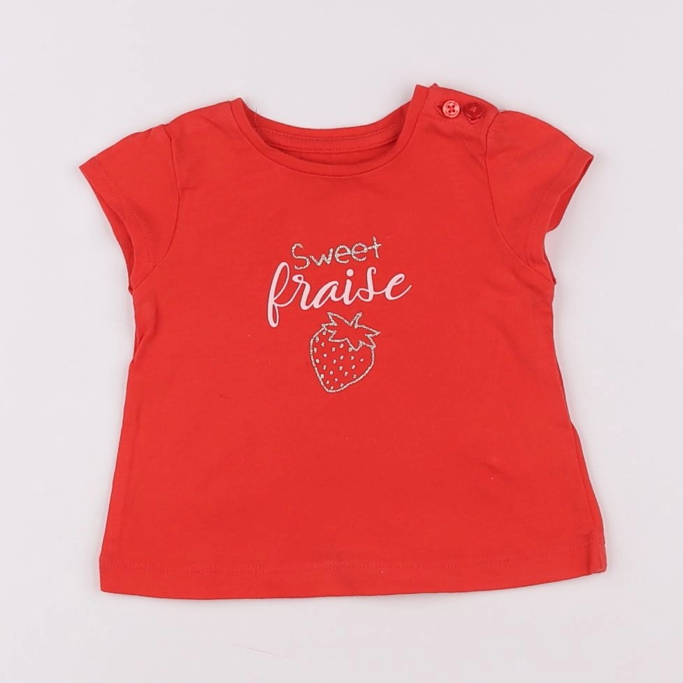 Vertbaudet - tee-shirt rouge - 3 mois