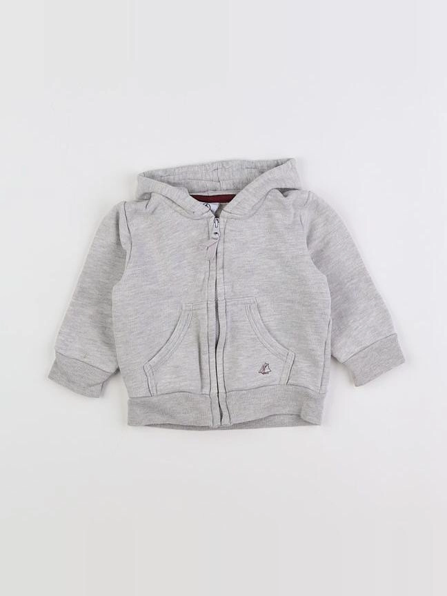 Petit Bateau - sweat gris - 12 mois