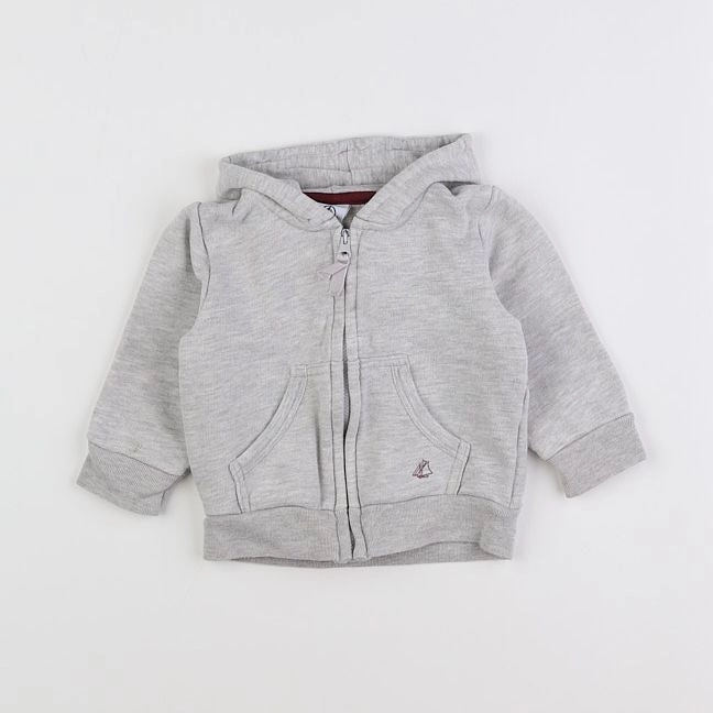Petit Bateau - sweat gris - 12 mois