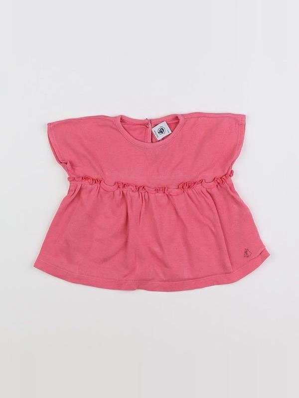 Petit Bateau - tee-shirt rose - 12 mois