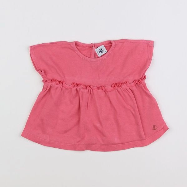 Petit Bateau - tee-shirt rose - 12 mois