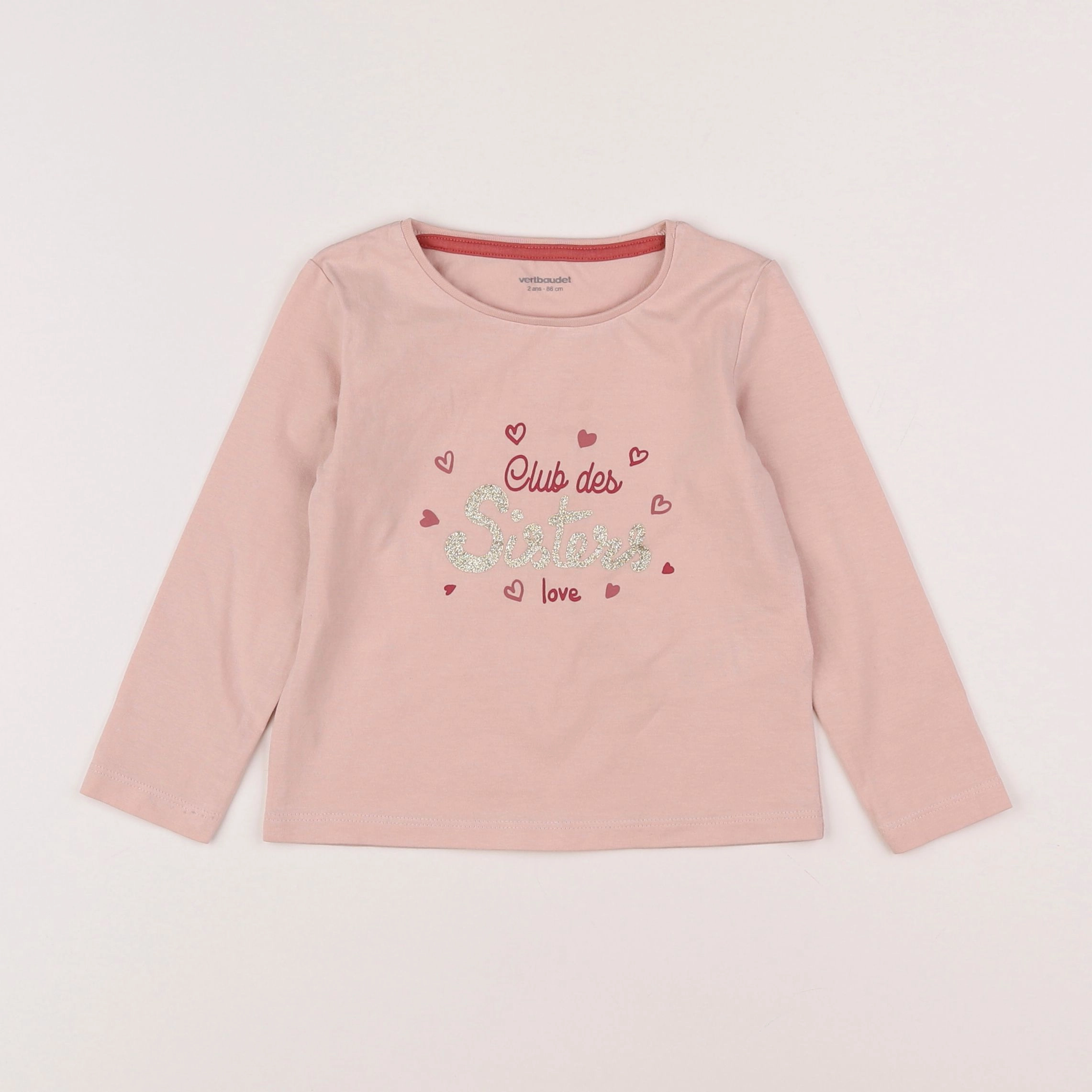 Vertbaudet - tee-shirt rose - 2 ans