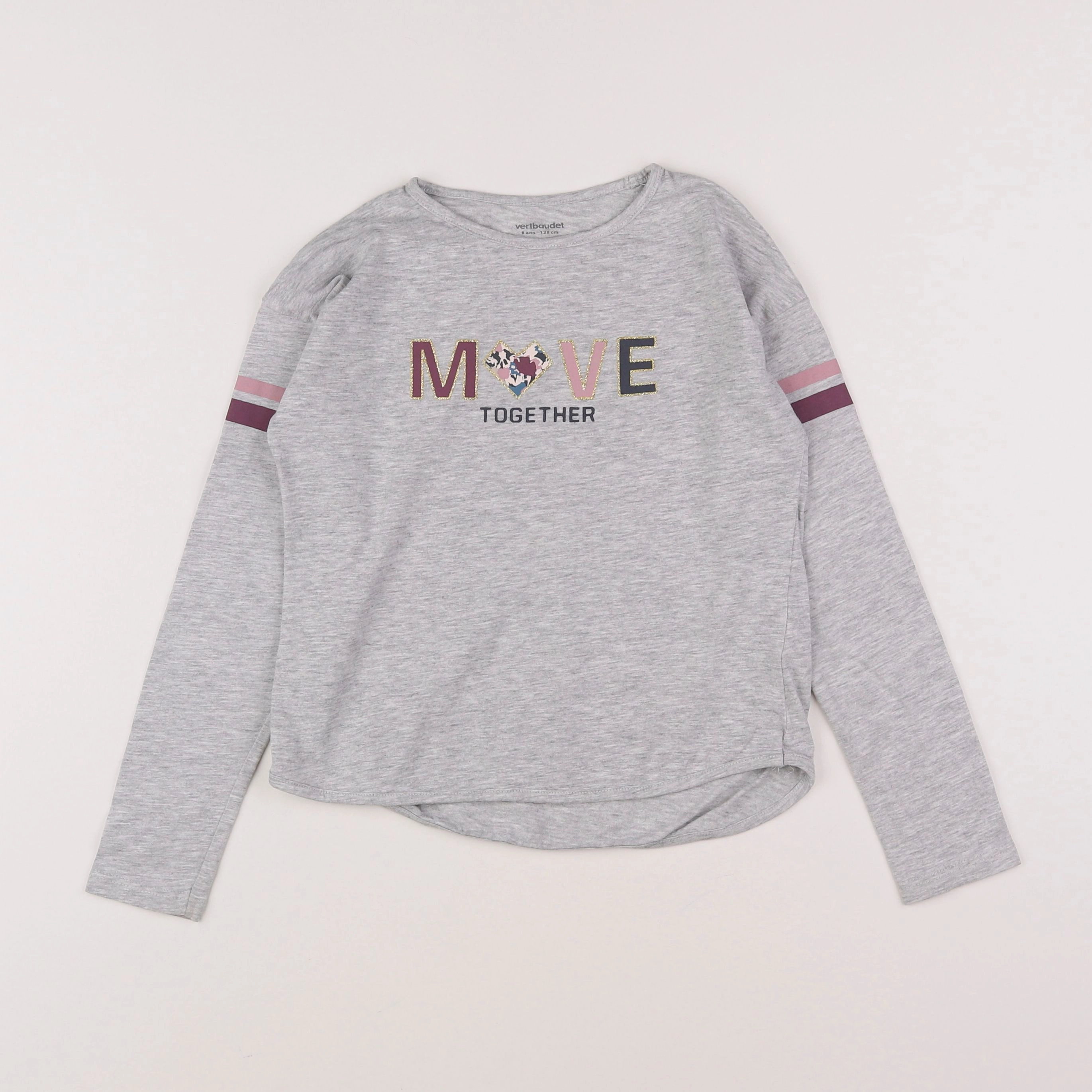 Vertbaudet - tee-shirt gris - 8 ans