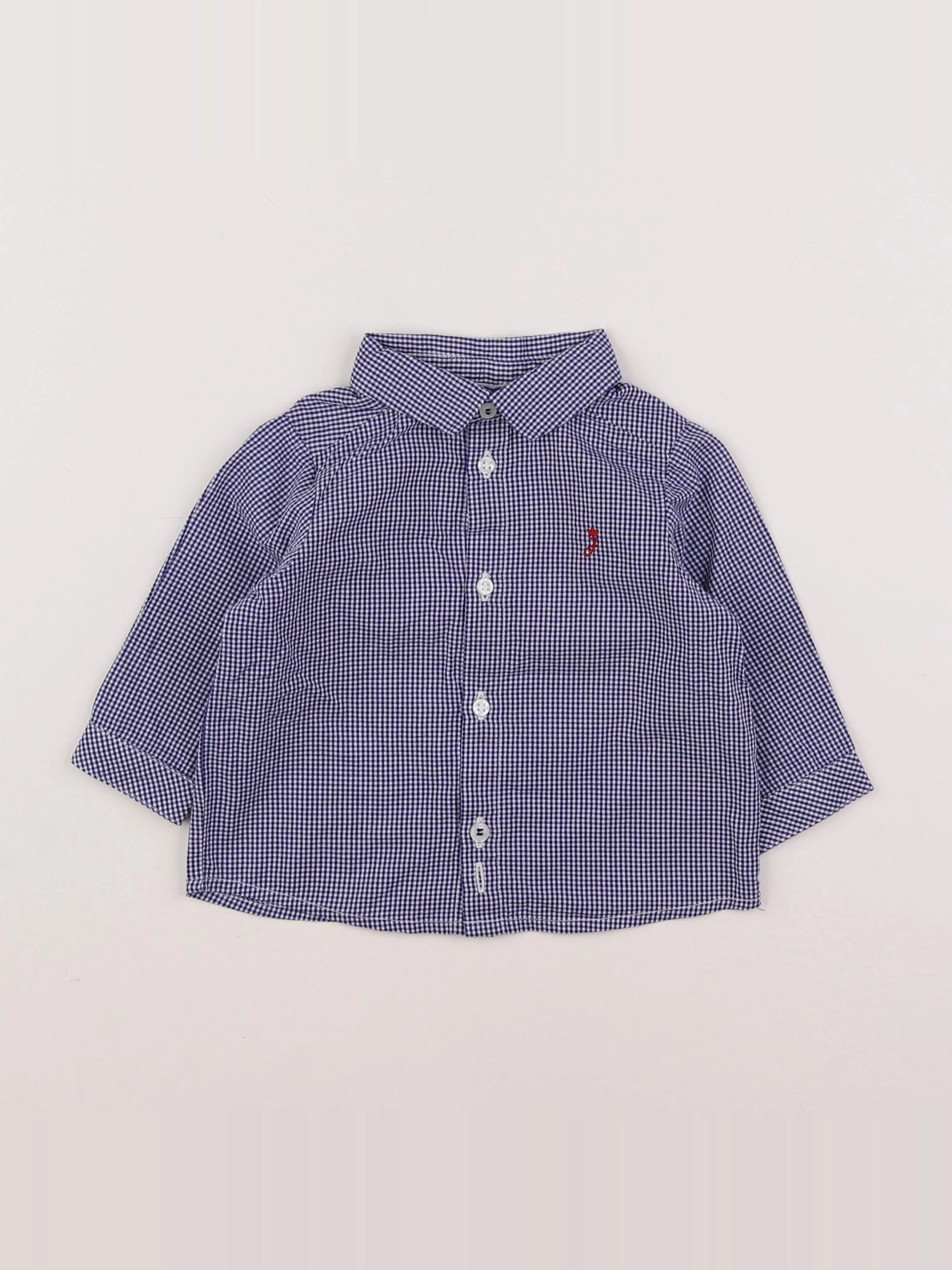 Jacadi - chemise blanc, bleu - 6 mois