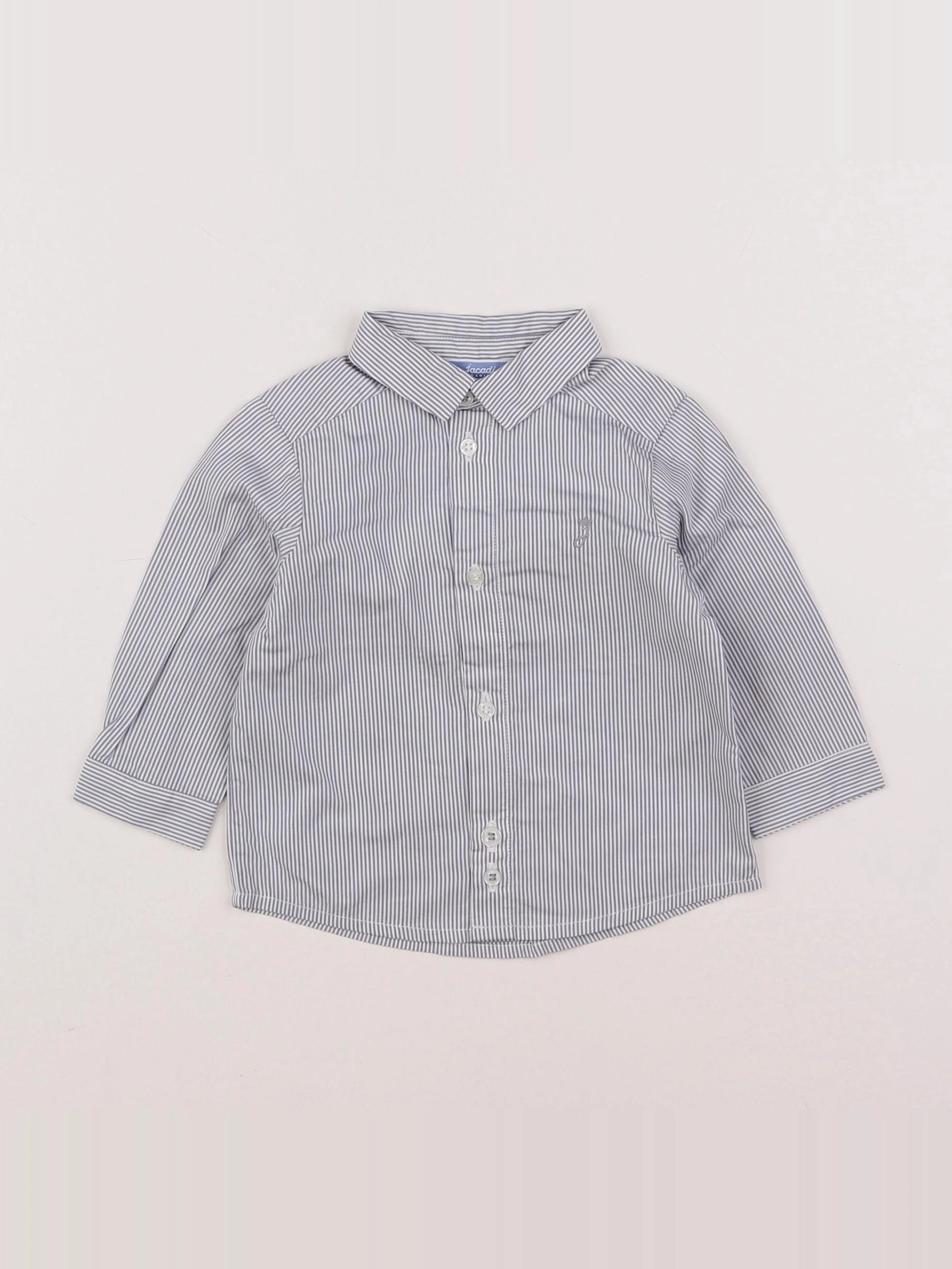 Jacadi - chemise blanc, gris - 6 mois
