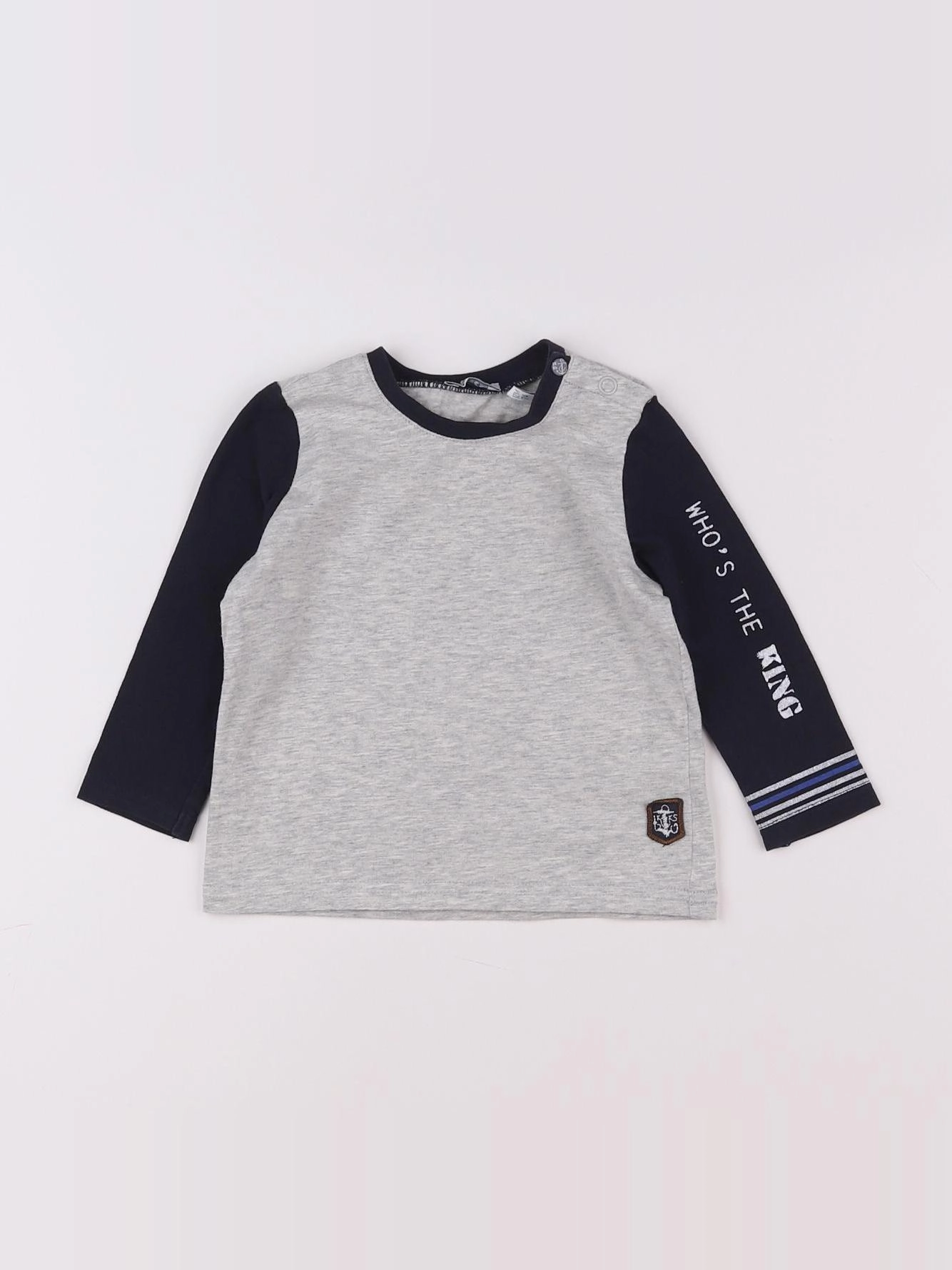 IKKS - tee-shirt bleu, gris - 12 mois