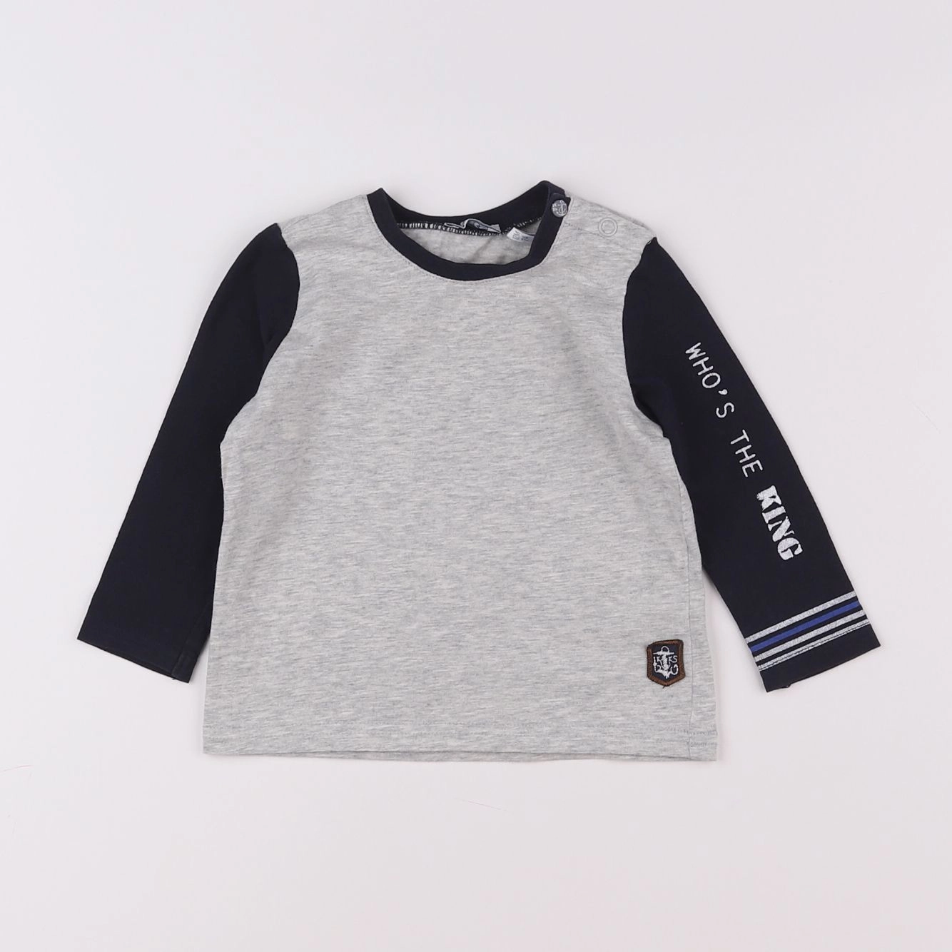 IKKS - tee-shirt bleu, gris - 12 mois