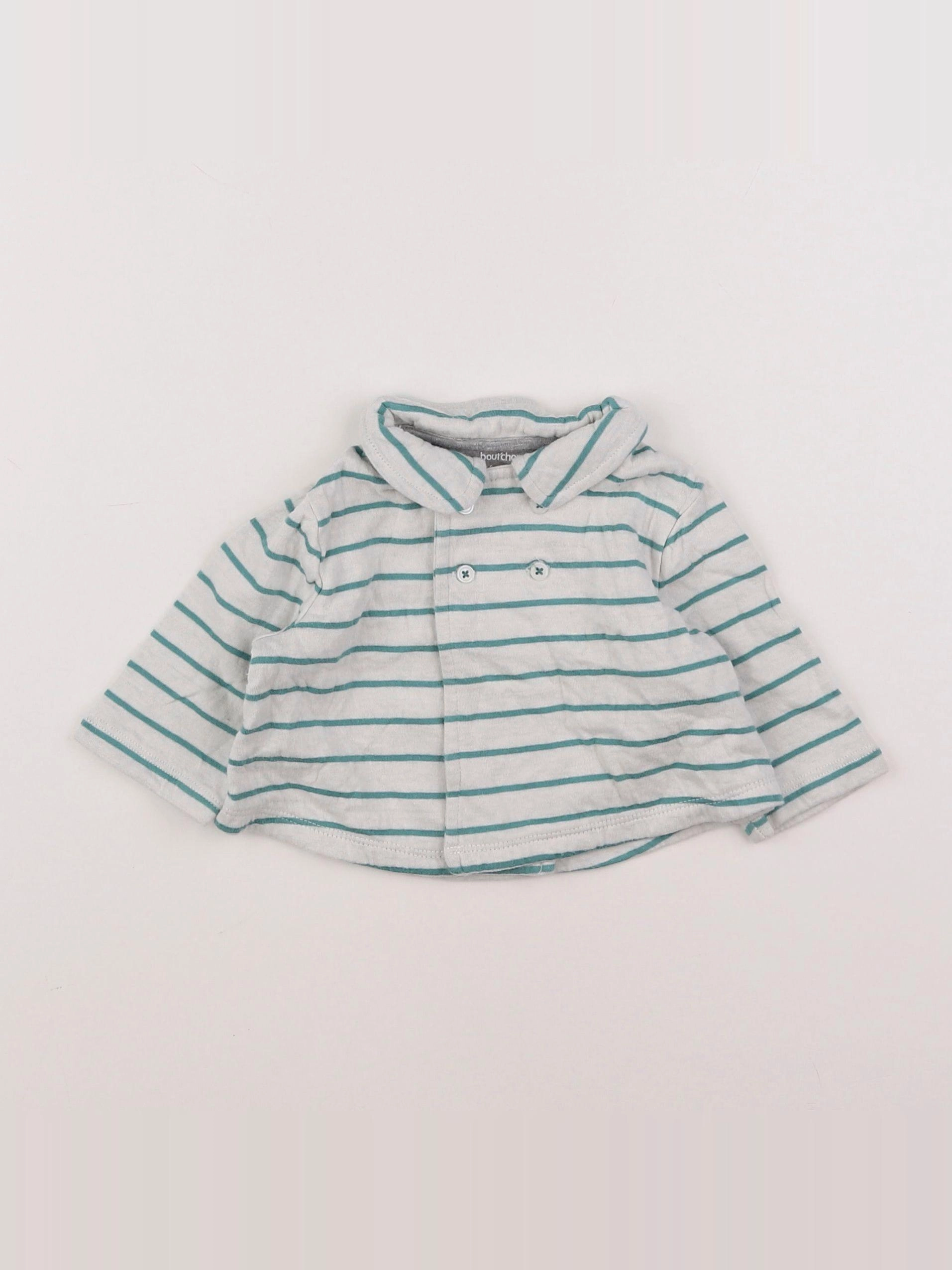 Boutchou - sweat gris, vert - 6 mois