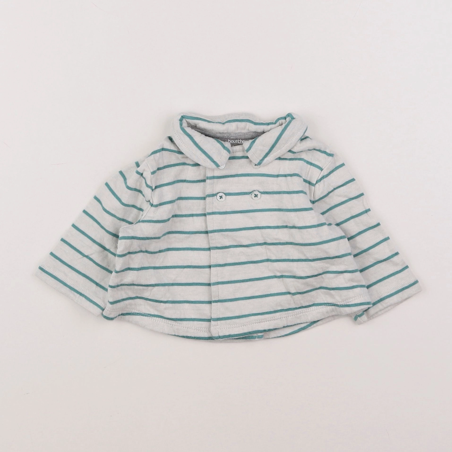 Boutchou - sweat gris, vert - 6 mois