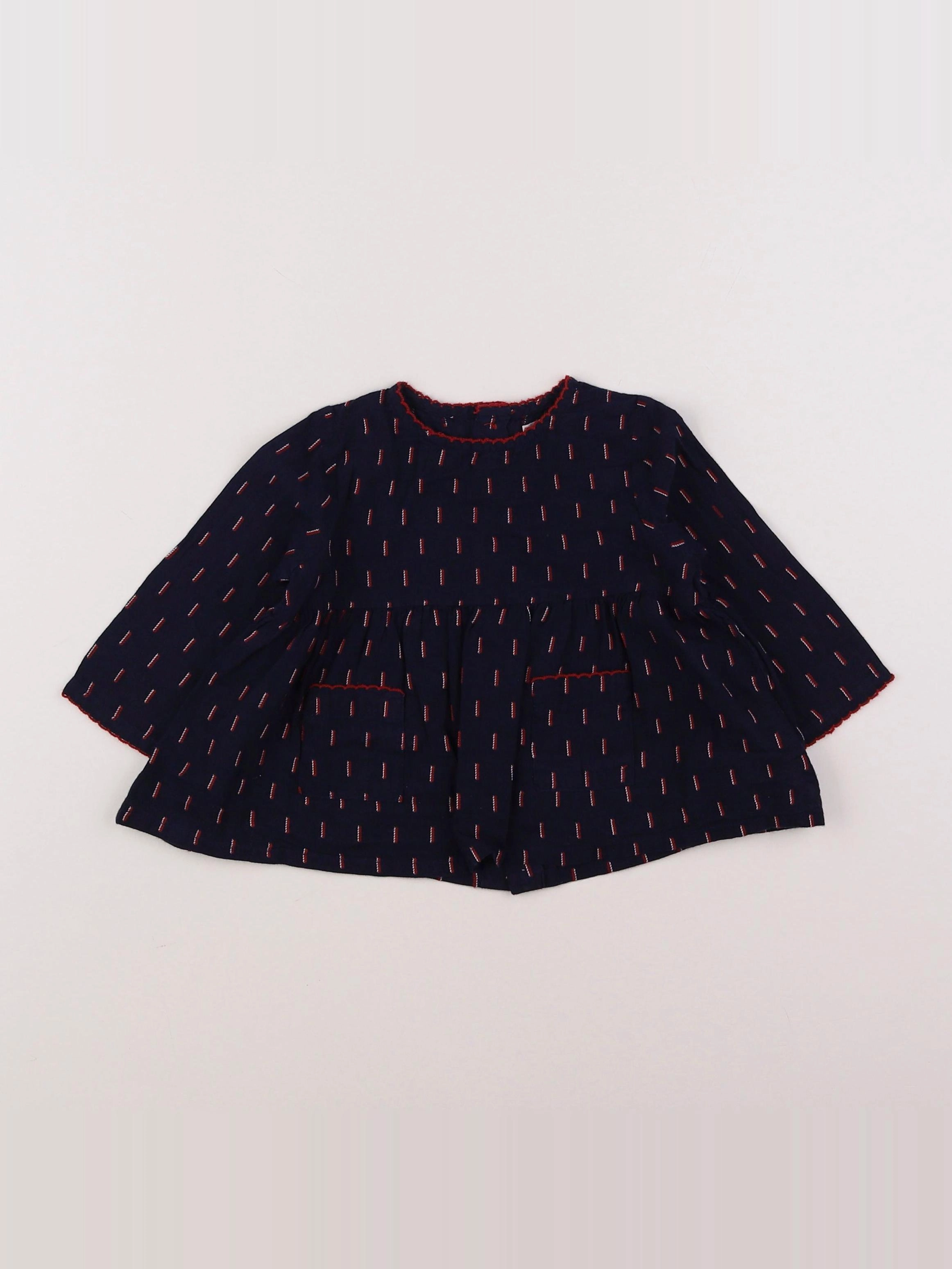 Boutchou - robe bleu, rouge - 9 mois