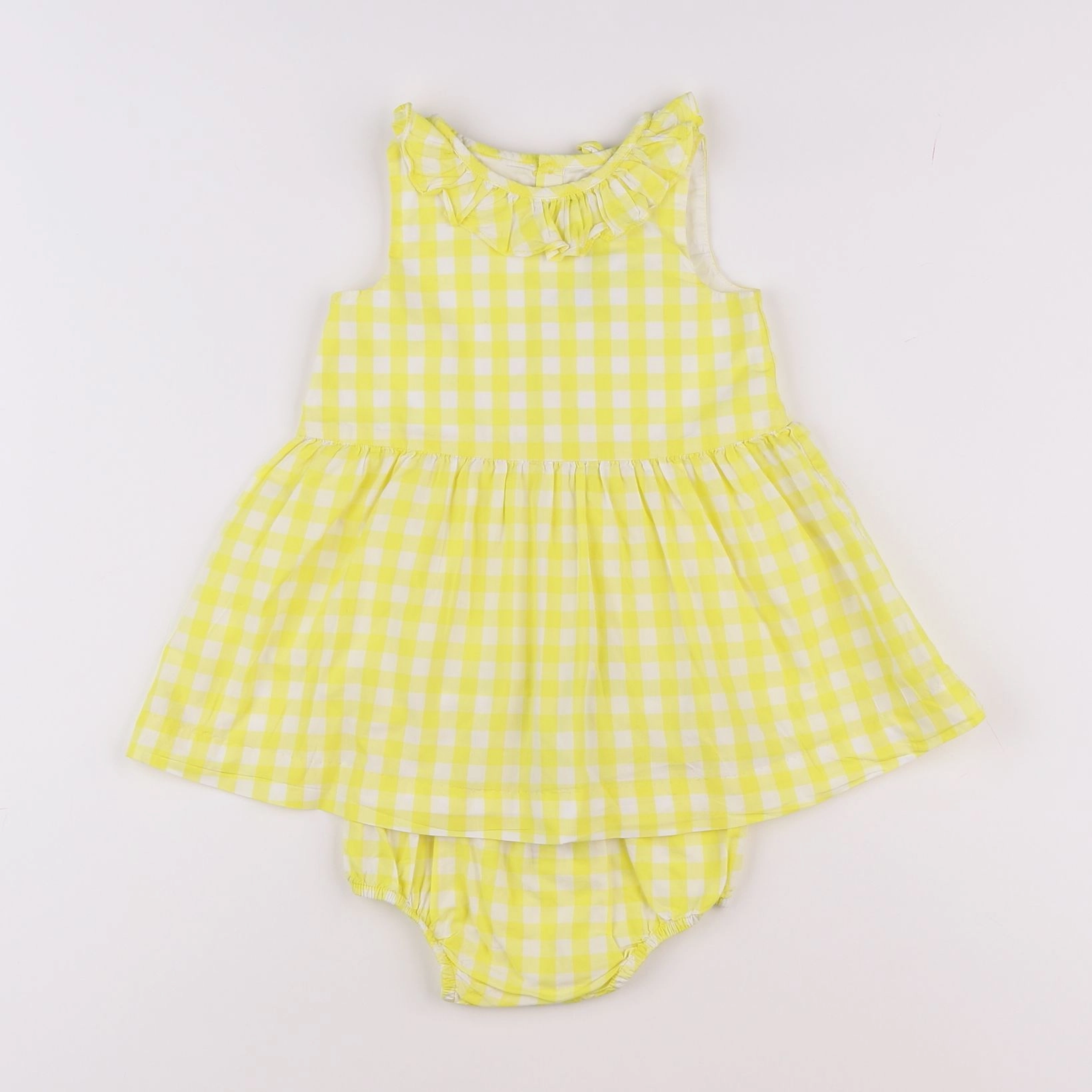 Jacadi - robe blanc, jaune - 12 mois
