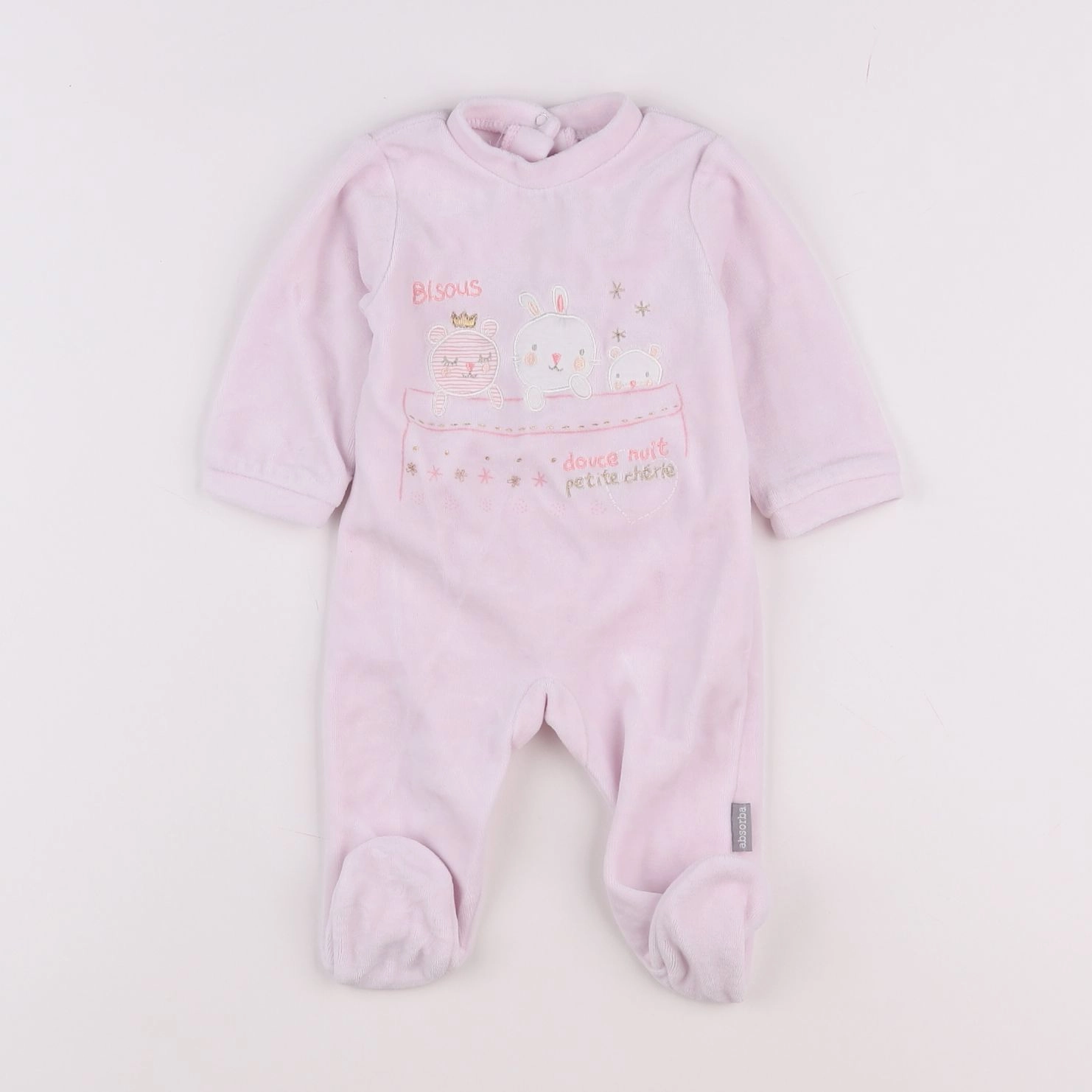 Absorba - pyjama velours rose - 3 mois