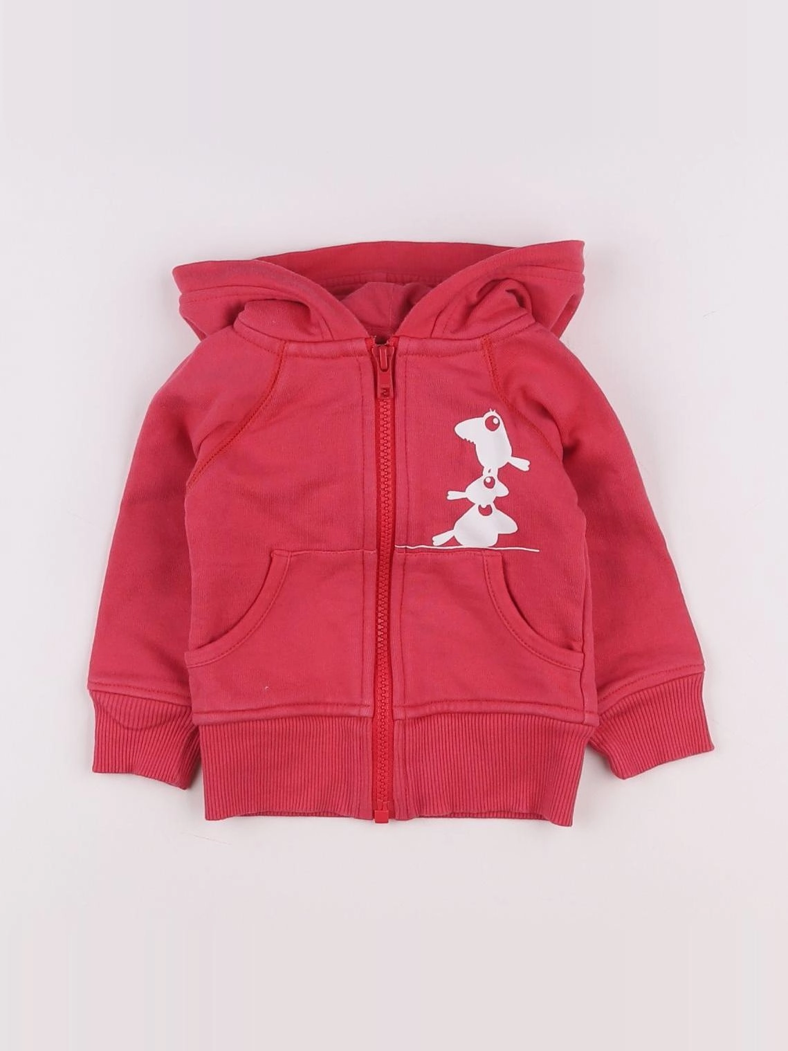 La queue du chat - sweat rose - 6 mois