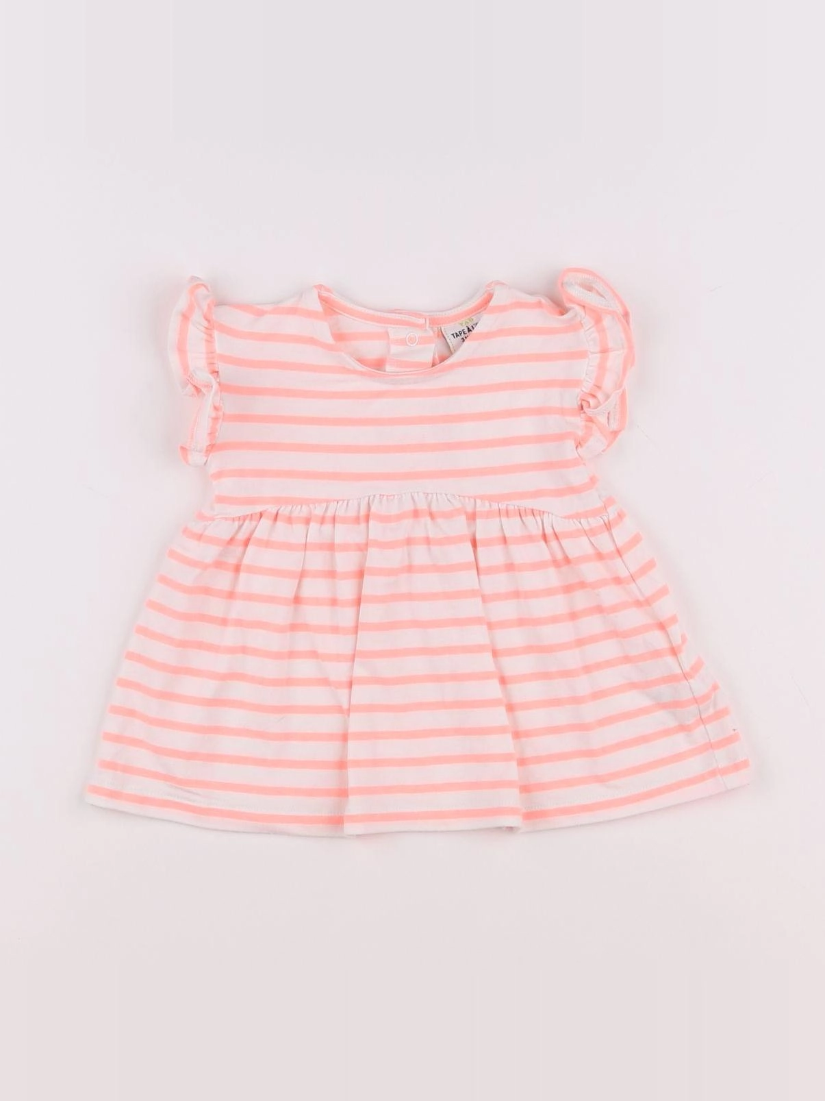Tape à l'oeil - robe blanc, rose - 3 mois