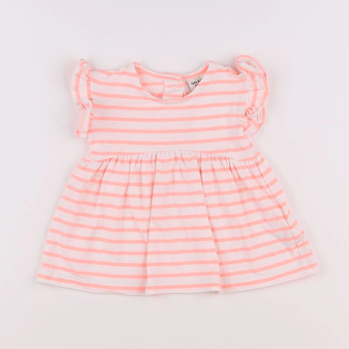 Tape à l'oeil - robe blanc, rose - 3 mois