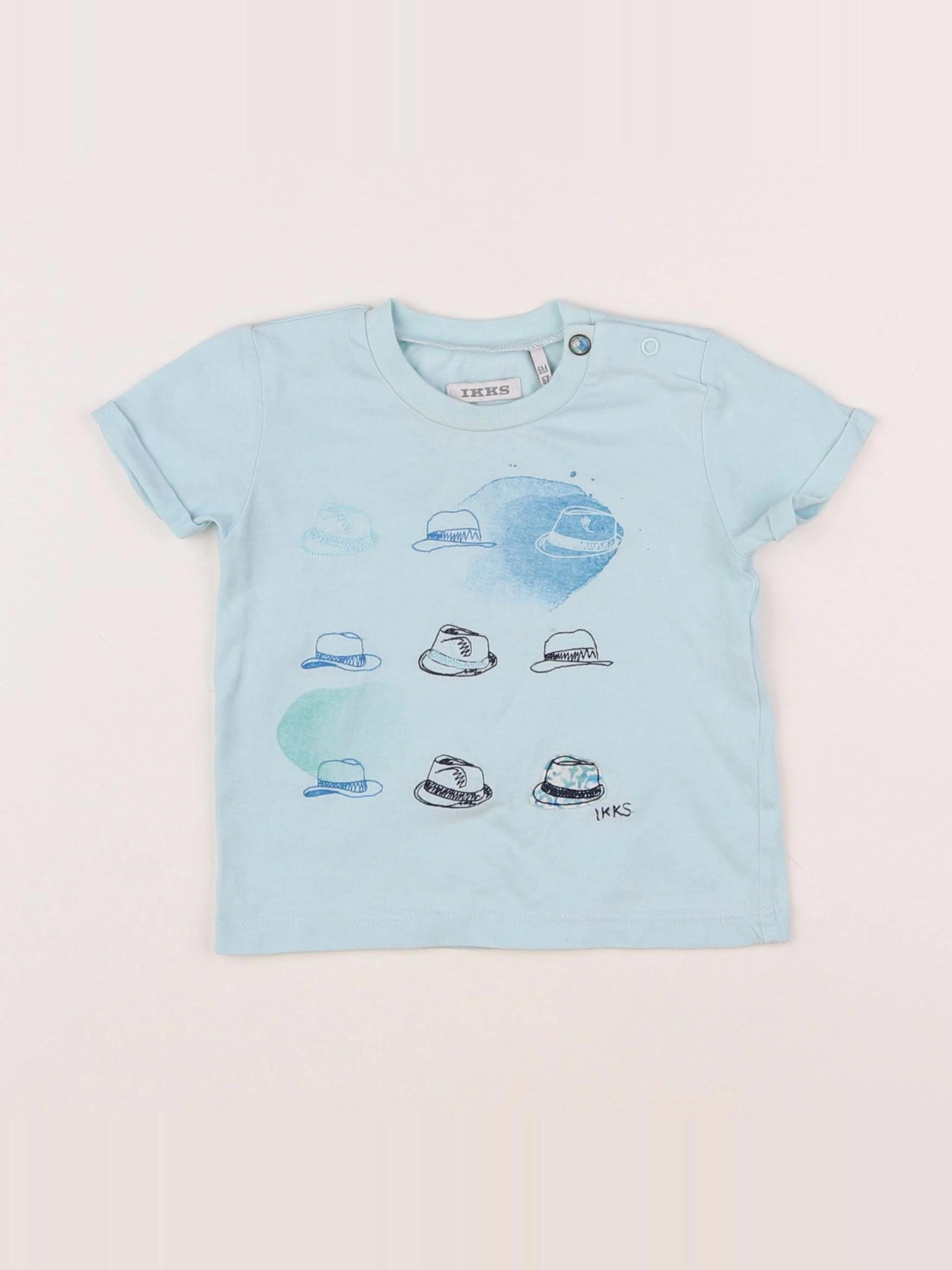 IKKS - tee-shirt bleu - 6 mois
