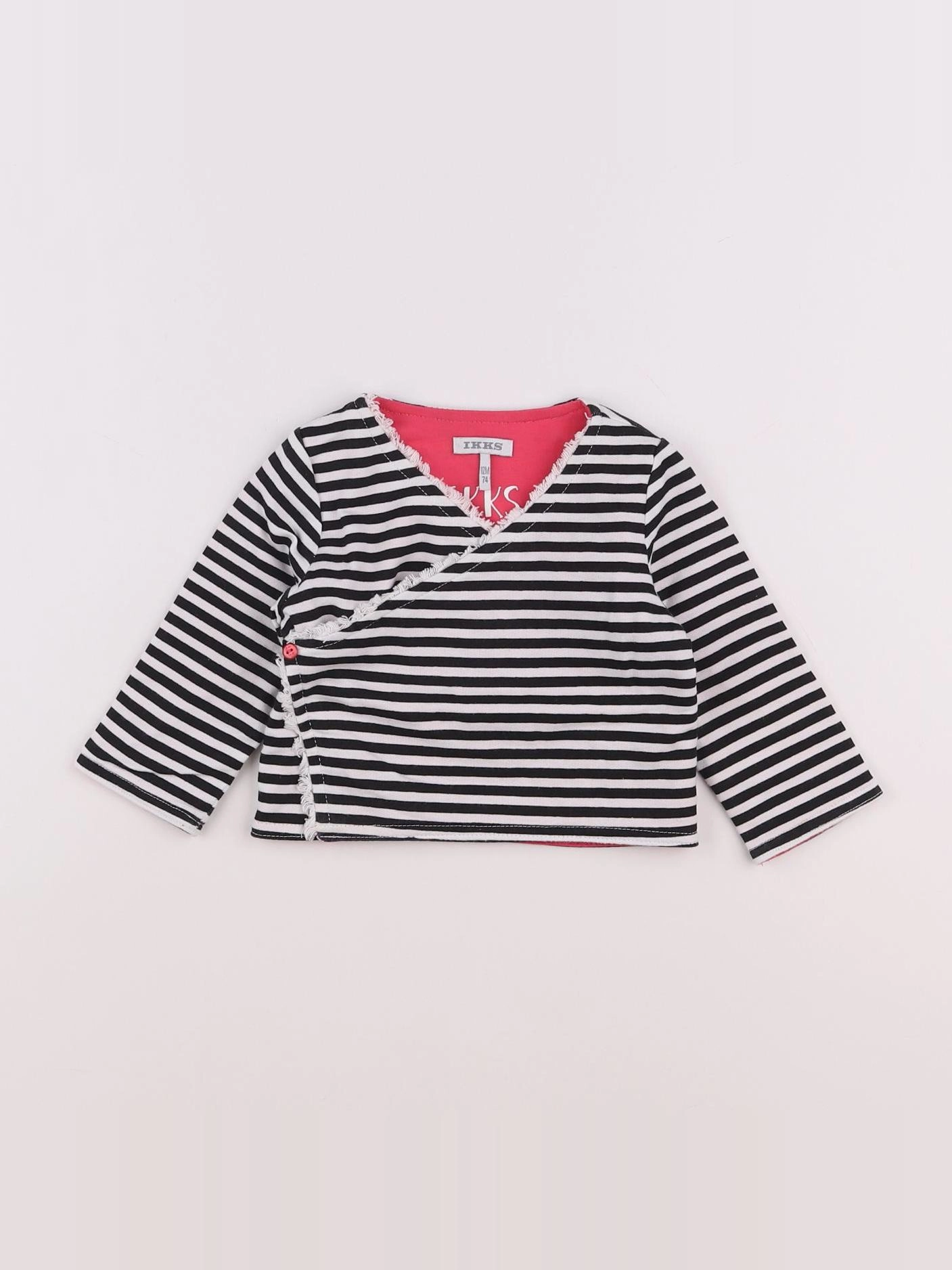 IKKS - sweat blanc, noir - 12 mois