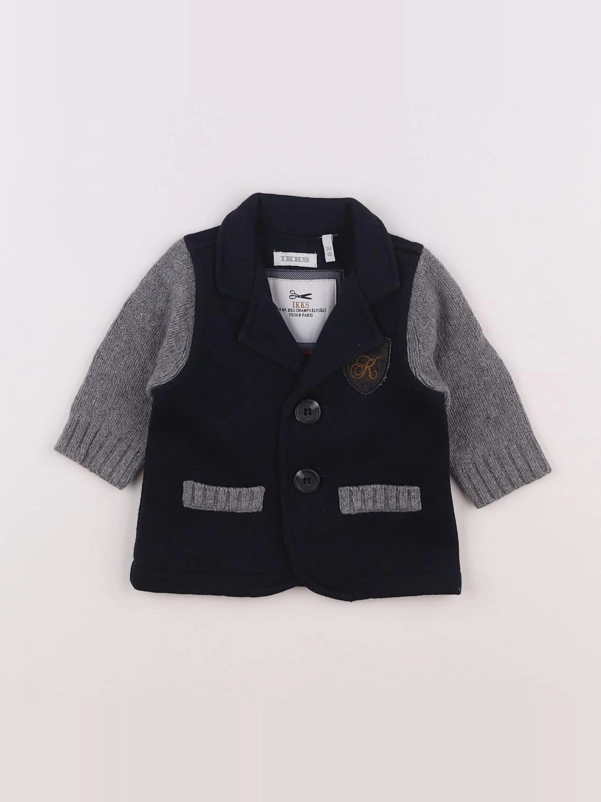 IKKS - veste bleu, gris - 6 mois