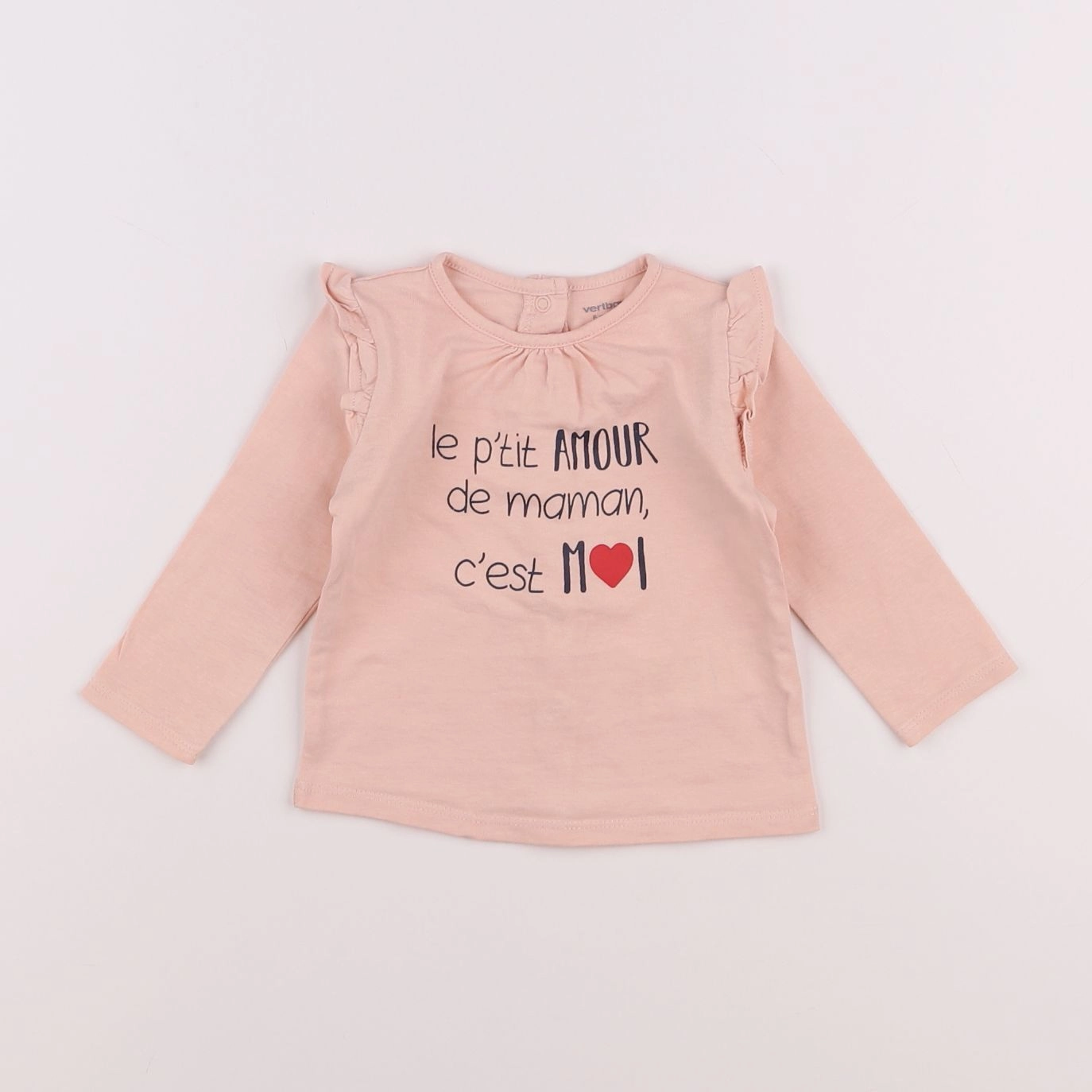 Vertbaudet - tee-shirt rose - 6 mois
