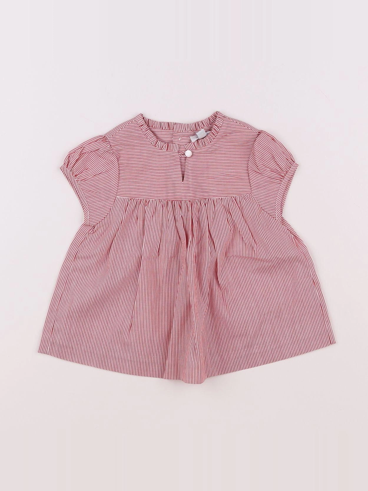 Jacadi - robe blanc, rouge - 12 mois