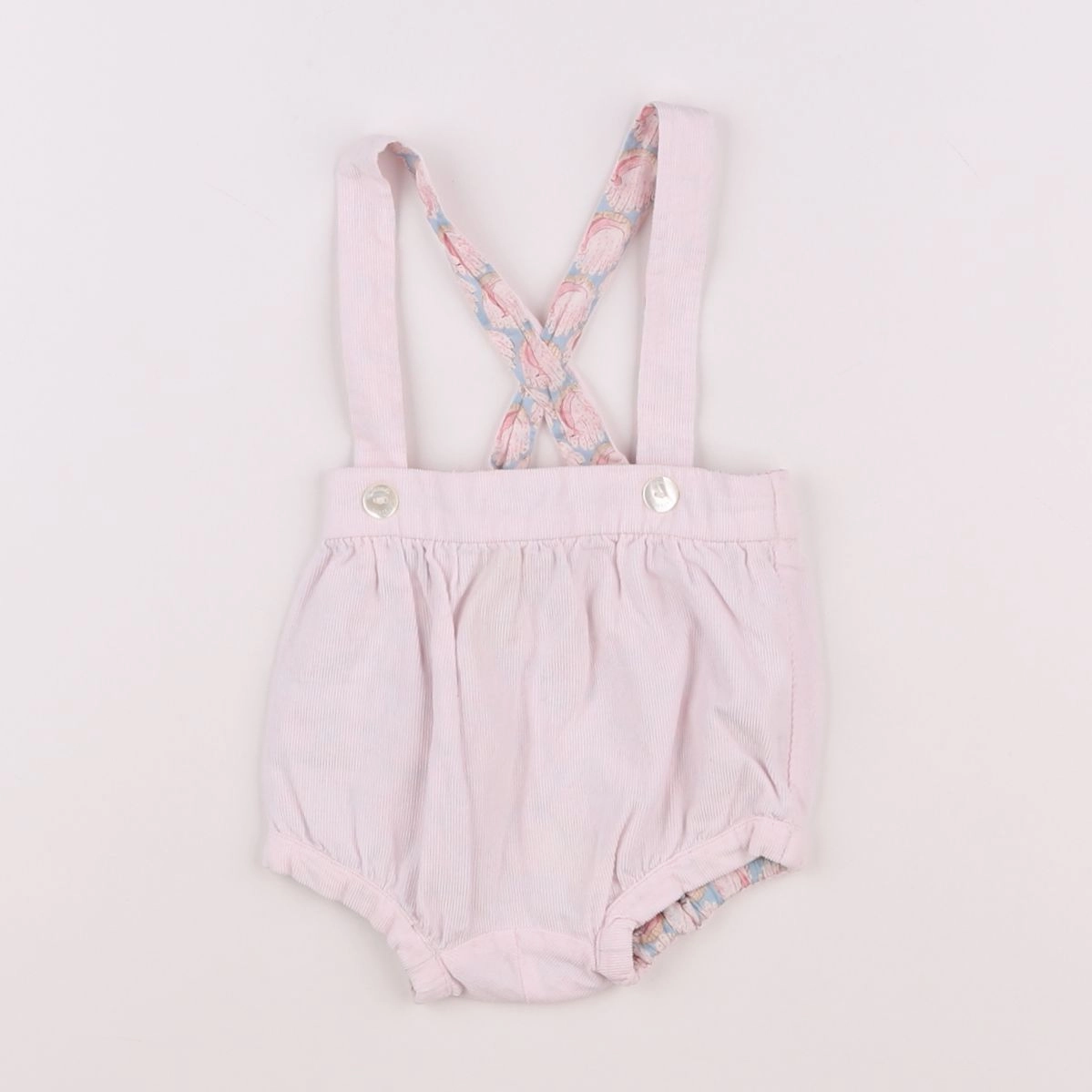 Jacadi - short réversible rose, bleu - 3/6 mois