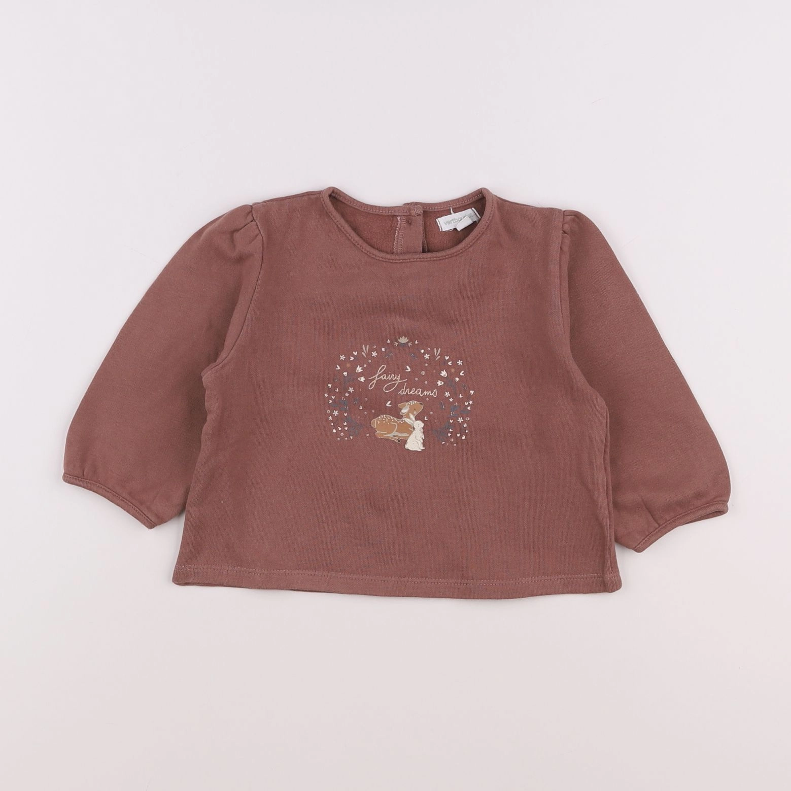 Vertbaudet - sweat marron - 12 mois