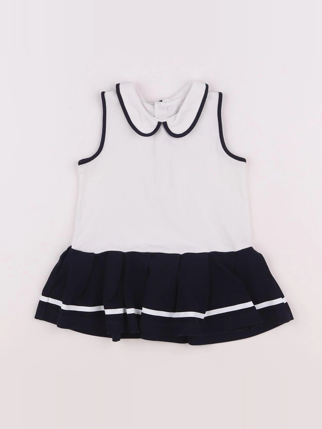 Jacadi - robe blanc, bleu - 18 mois