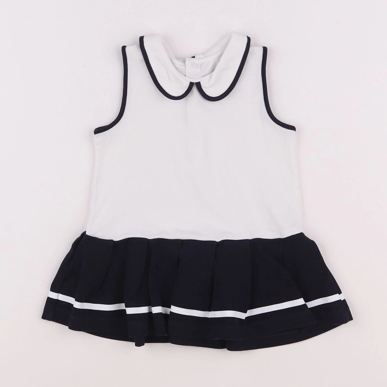 Jacadi - robe blanc, bleu - 18 mois
