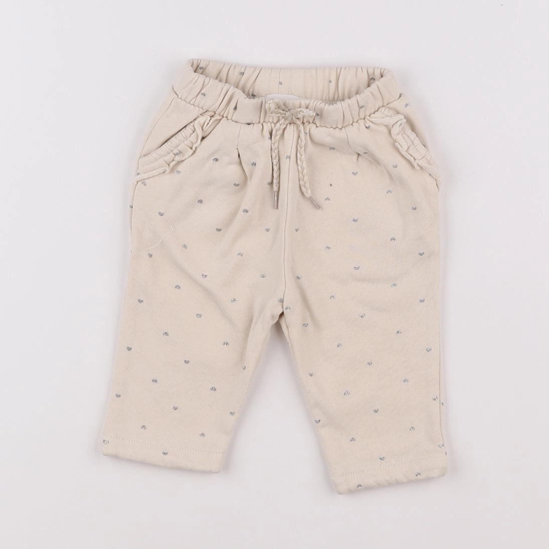 Vertbaudet - jogging beige, argent - 3 mois